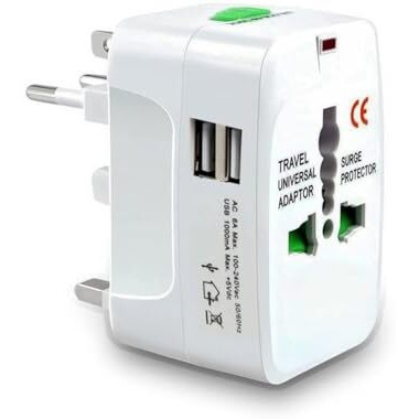 HUMBLE Universal Travel Adapter with Dual USB Charger Ports - International Multipurpose All-in-One Solution for US, AUS, UK, EU, Europe, North/South America & 150+ Countries (Rectangle)