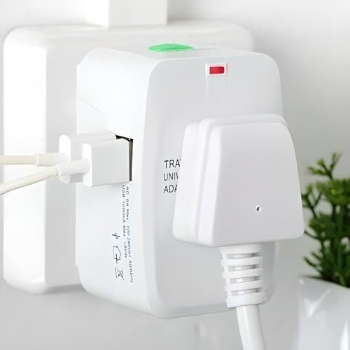 HUMBLE Universal Travel Adapter with Dual USB Charger Ports - International Multipurpose All-in-One Solution for US, AUS, UK, EU, Europe, North/South America & 150+ Countries (Rectangle)