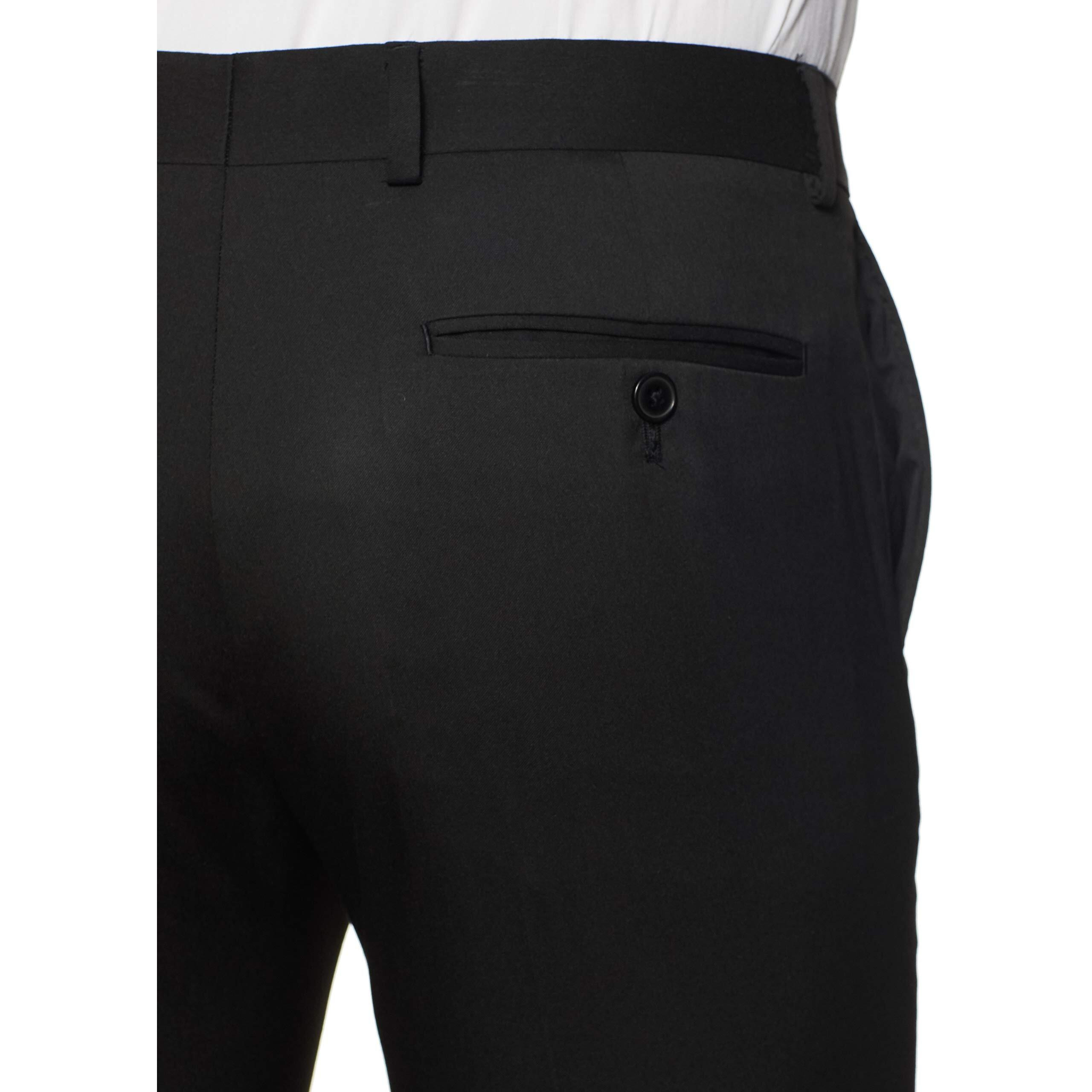 Amazon Brand - Symbol Men's Stretchable Formal Pants | Trousers (Slim Fit) (Black 6_36)