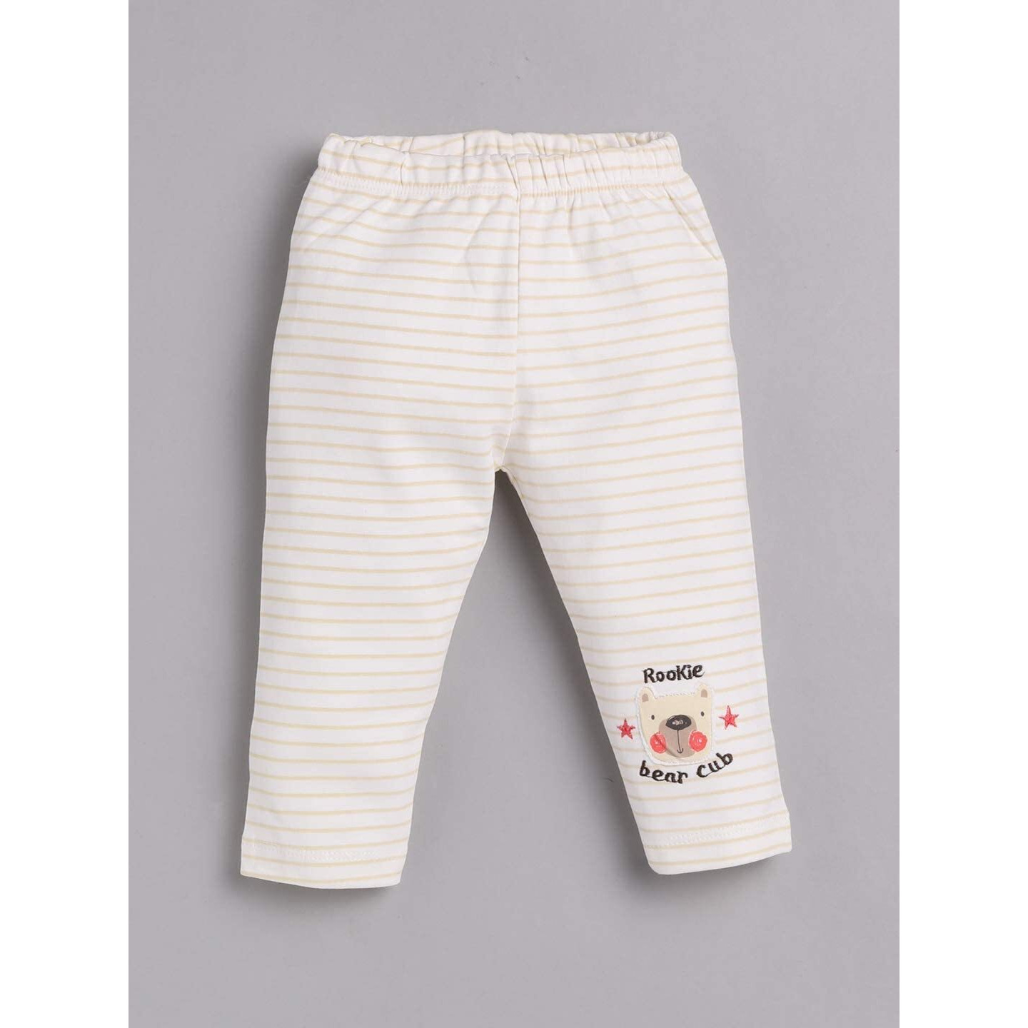 BABY GO 0-3M/3-6M/6-9M/9-12M 100% Pure Cotton Pack of 3 Pyjamas for Babies Beige