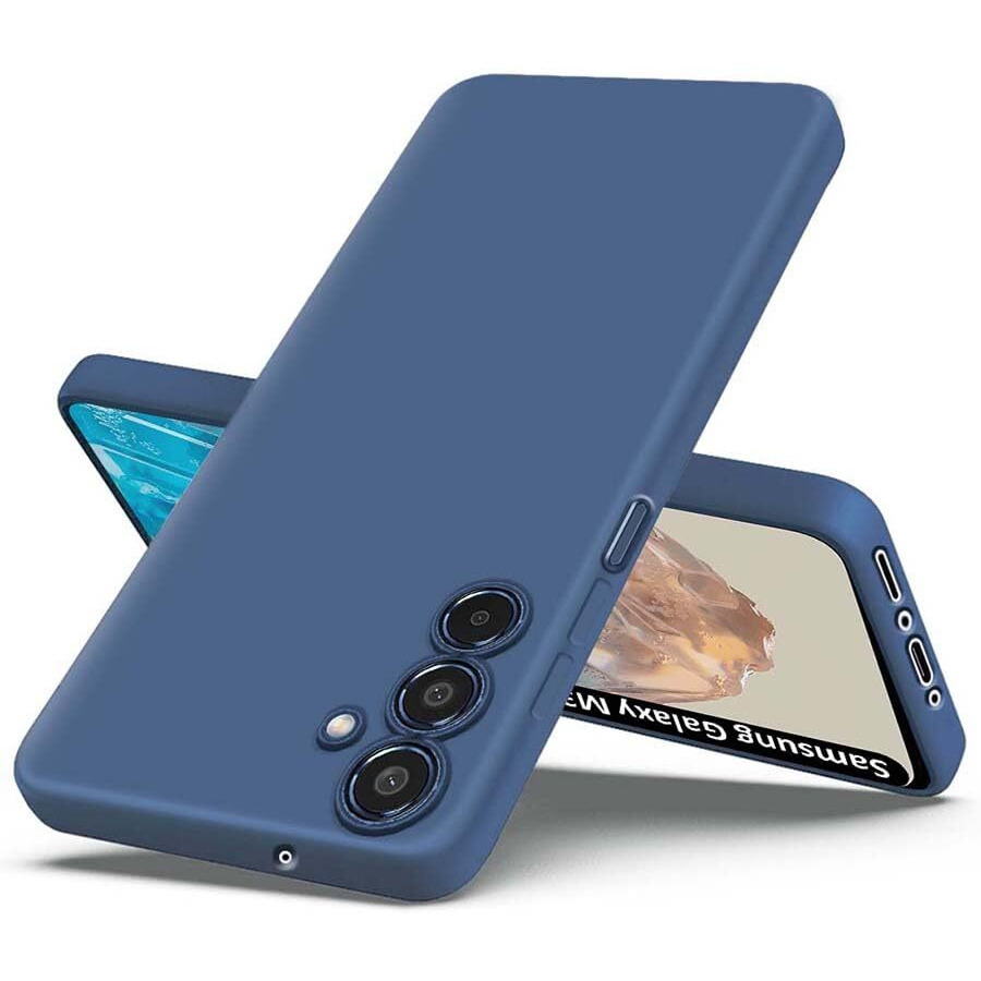 Fashionury Back Cover for Samsung Galaxy M35 5G | Camera Bump Protection | Matte Soft Silicon Flexible | All Side Shock Proof Rubberised Back Case Cover for Samsung Galaxy M35 5G (Blue)