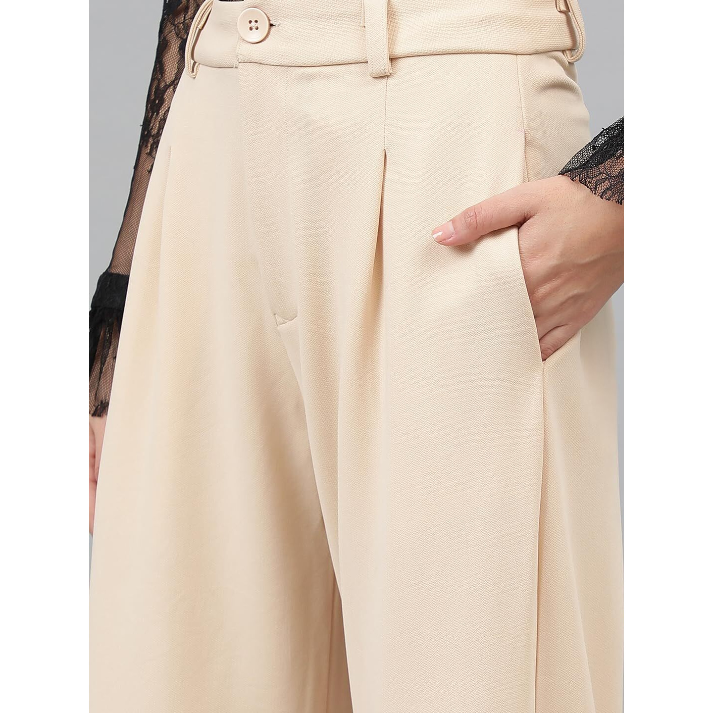 KOTTY Womens Polyester Blend Straight Fit Trousers
