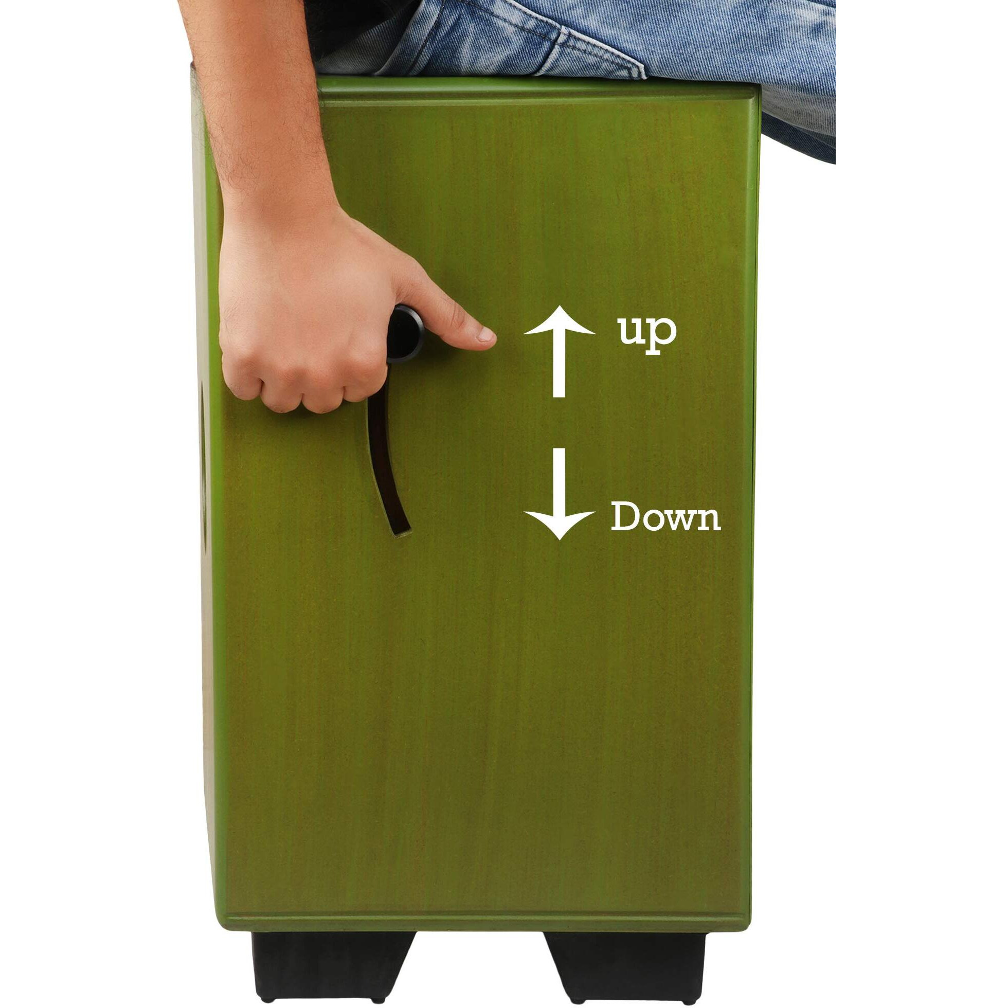 Clapbox Adjustable Snare Cajon CB40- Olive Green, Birch Wood (H50 W30 L30) - 3 Internal Snares