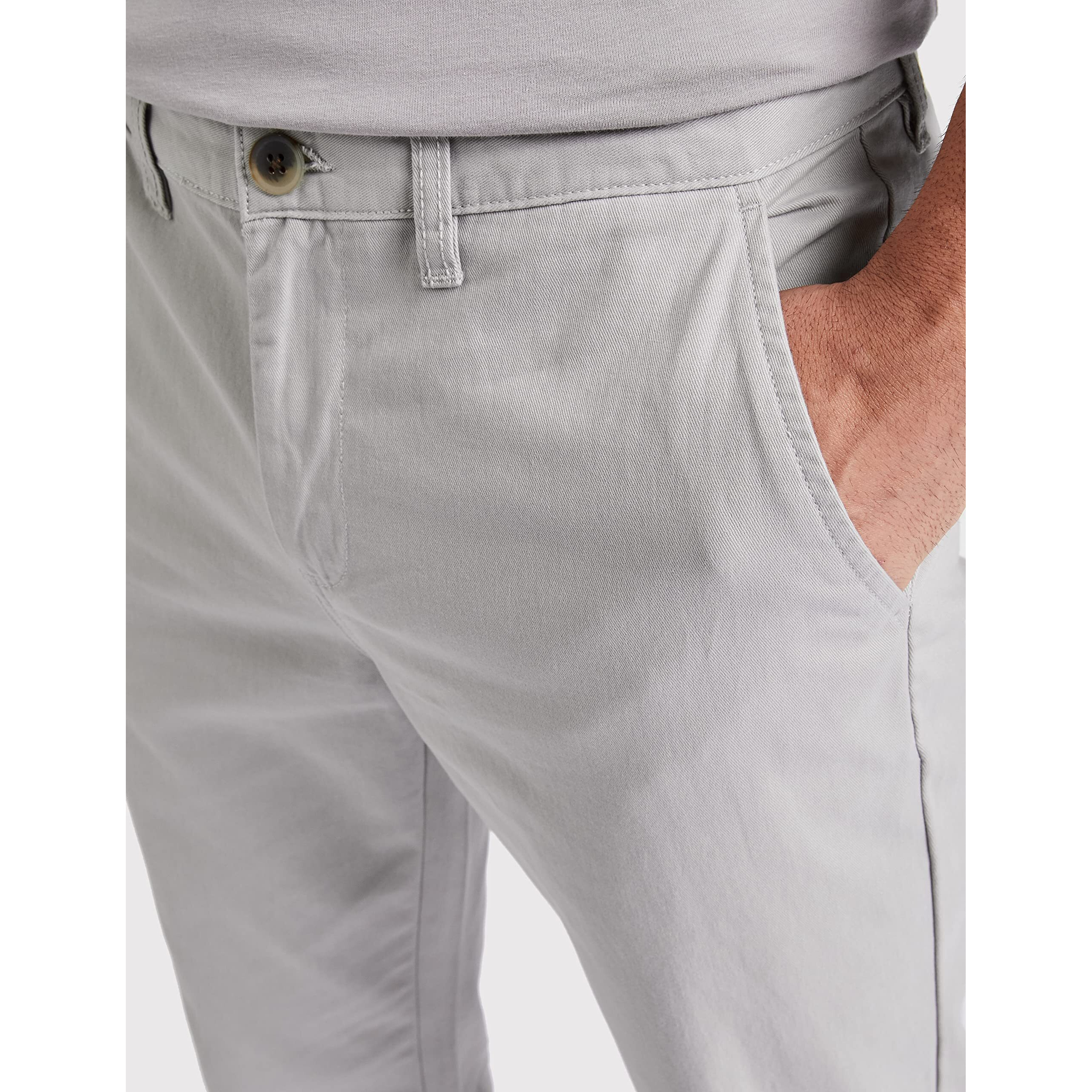 Amazon Brand - Symbol Men's Casual Cotton Pants | Chinos | Trousers (Regular Fit) (Lt Grey_36)