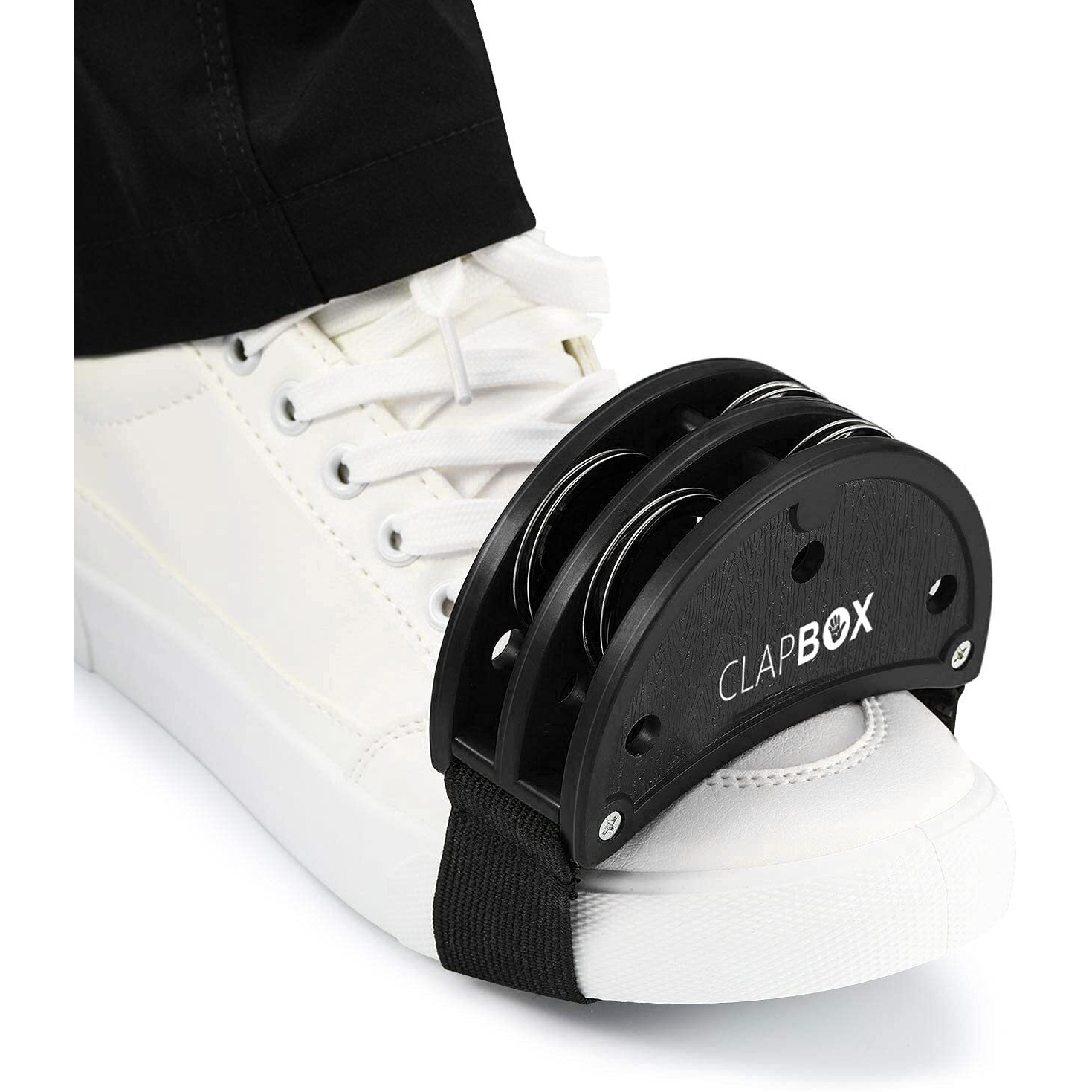 Clapbox Foot Tambourine - Jingles, Black