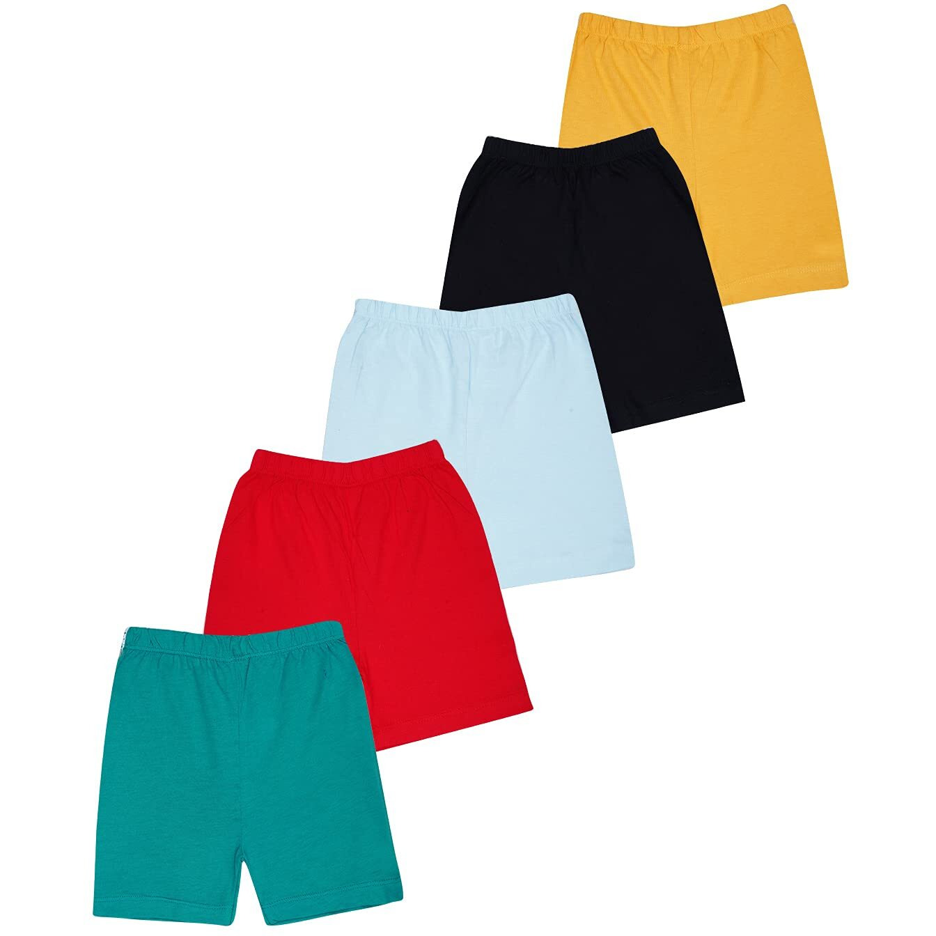 Kyda Kids 100% Cotton Printed Shorts For Boys And Girls - Regular Fit Multicolor, 11-12 Years (Pack Of 5)
