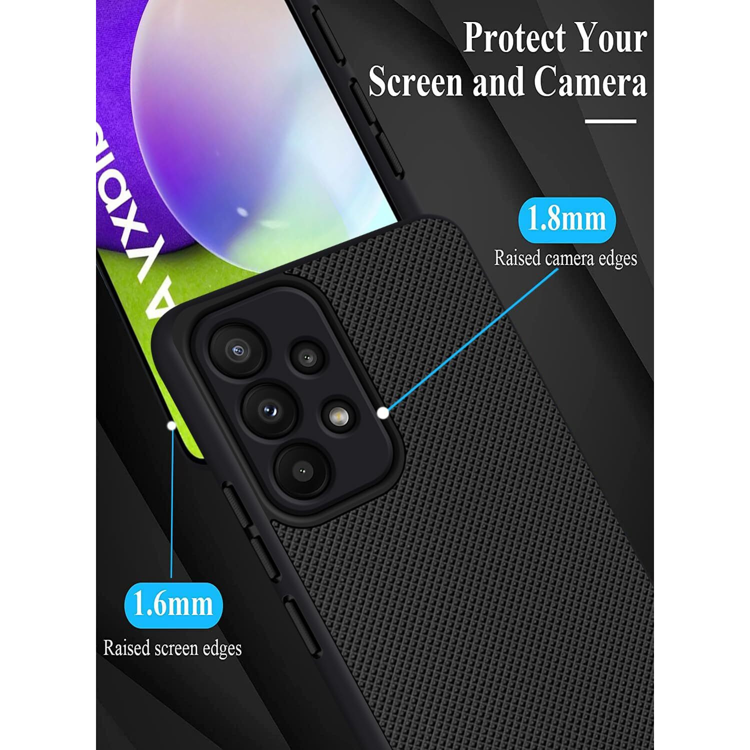VIDO Super Frosted Raised Camera Protect Soft Back Case Cover for Samsung Galaxy A52 / A52s 5G