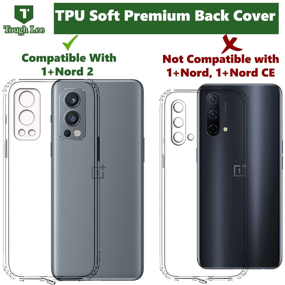 Tough Lee Back Cover for Oneplus Nord 2 5G (Silicone_Clear)
