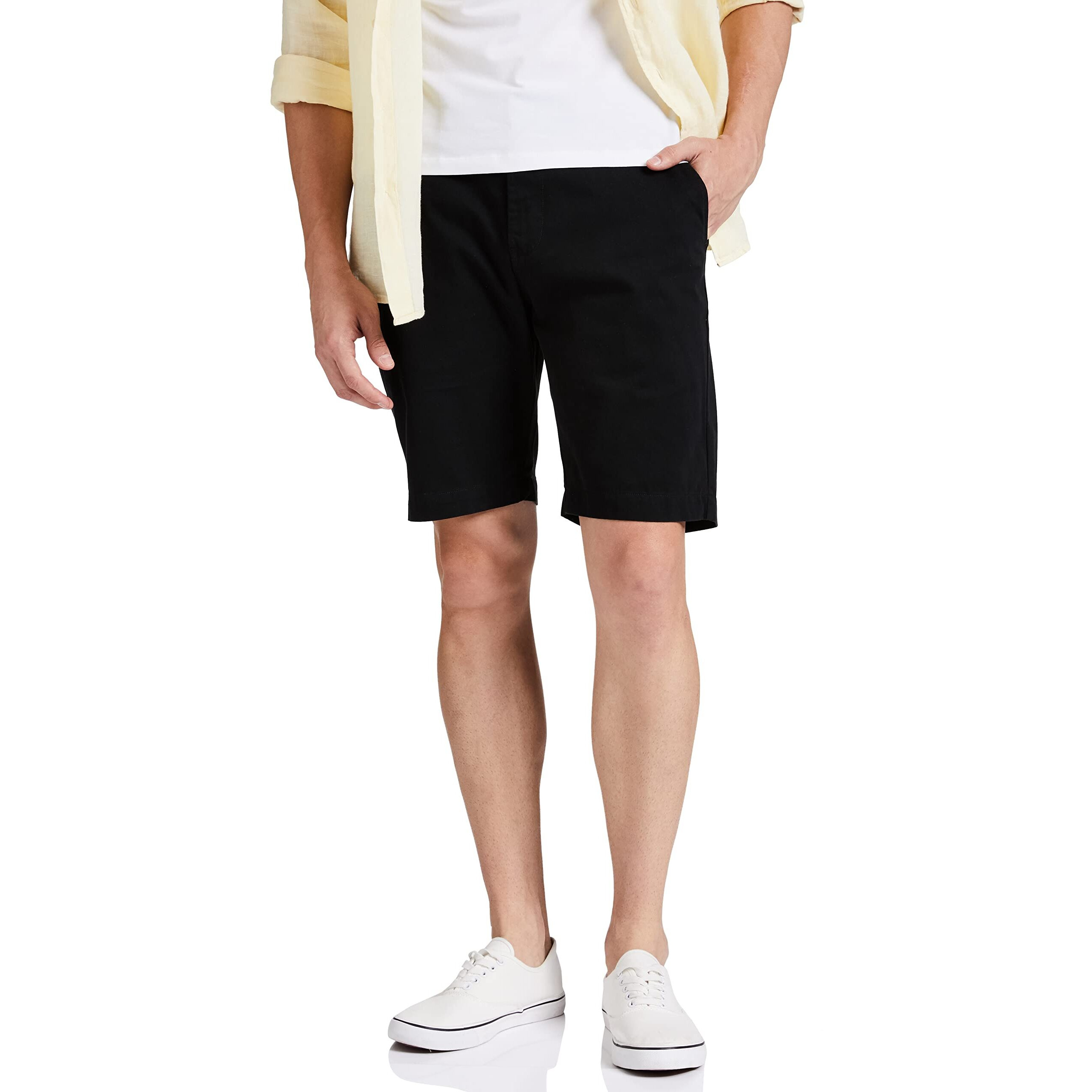 Amazon Brand - Symbol Men's Cotton Chino Shorts | Casual Half Pants | Bermuda (Black_32)