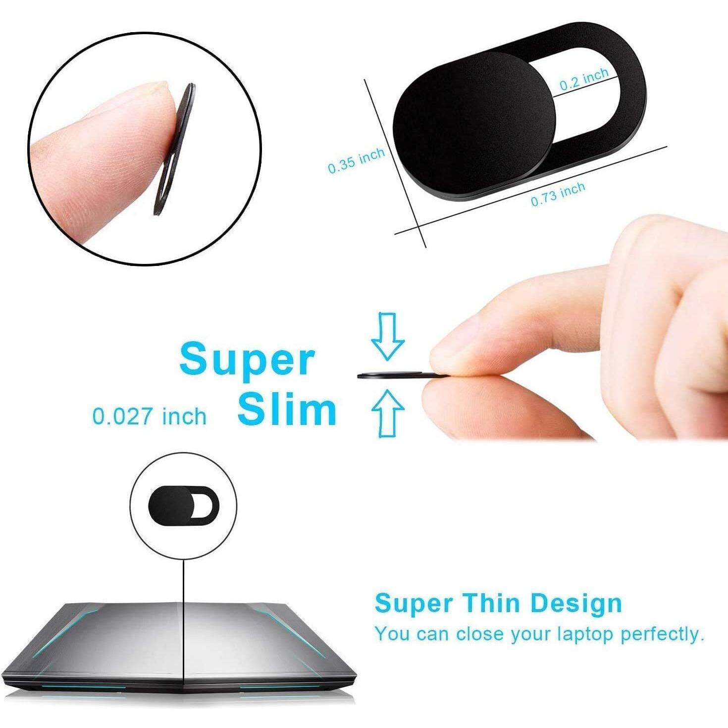 LIRAMARK Webcam Cover Slide, Ultra Thin Laptop Camera Cover Slide Blocker for Computer MacBook Pro iMac PC Tablet (Pack of 3)