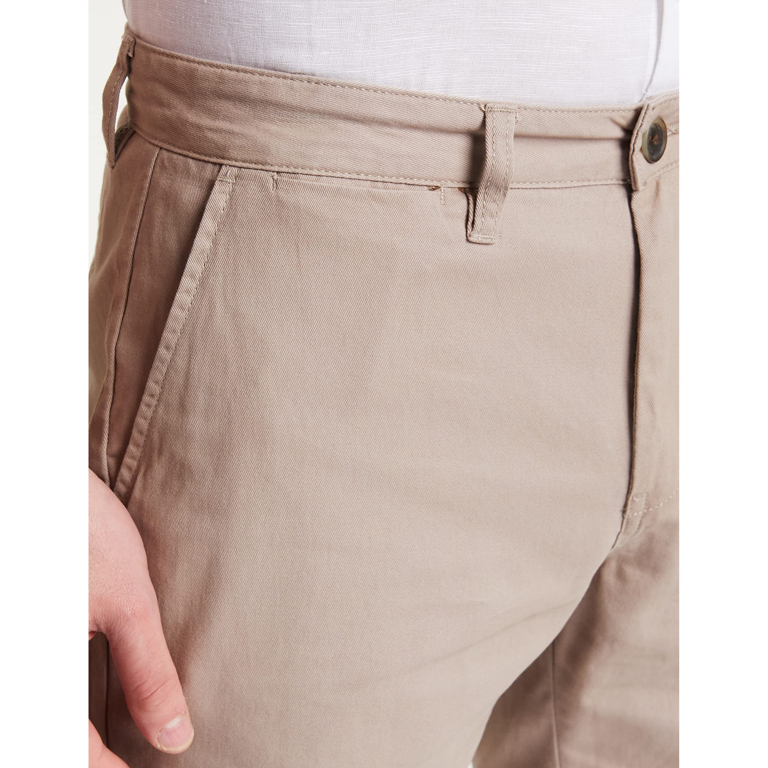 Amazon Brand - Symbol Men's Cotton Chino Shorts | Casual Half Pants | Bermuda (Fawn_32)