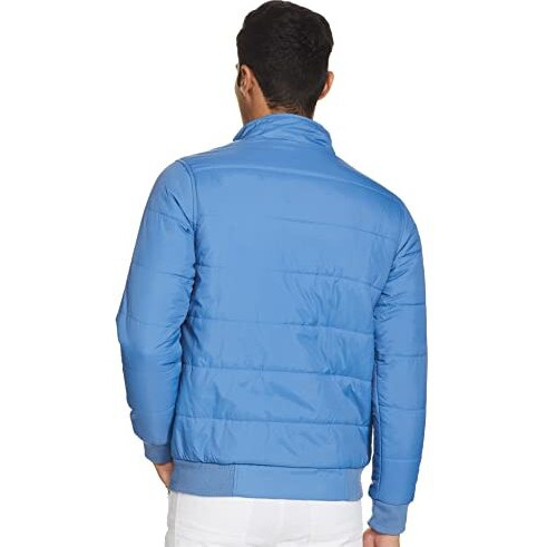 Amazon Brand - Symbol Men's Polyester Standard Length Band Collar Jacket (Aw20-Qb-Sy-01_Lt Blue_L)