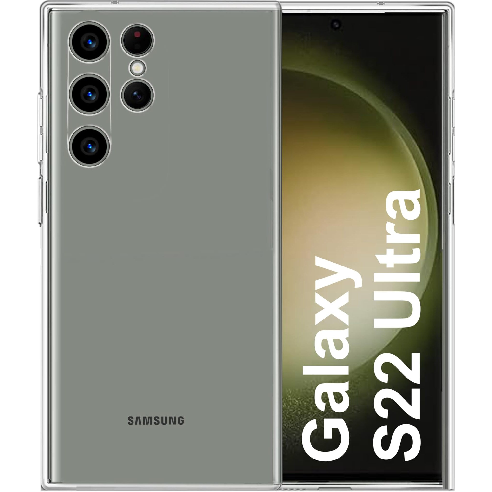 CEDO Samsung Galaxy S22 Ultra (5G) Clear Case | Soft Flexible Slim-Fit | Full Body 360 Protection Shock Proof TPU Back Cover (Transparent)