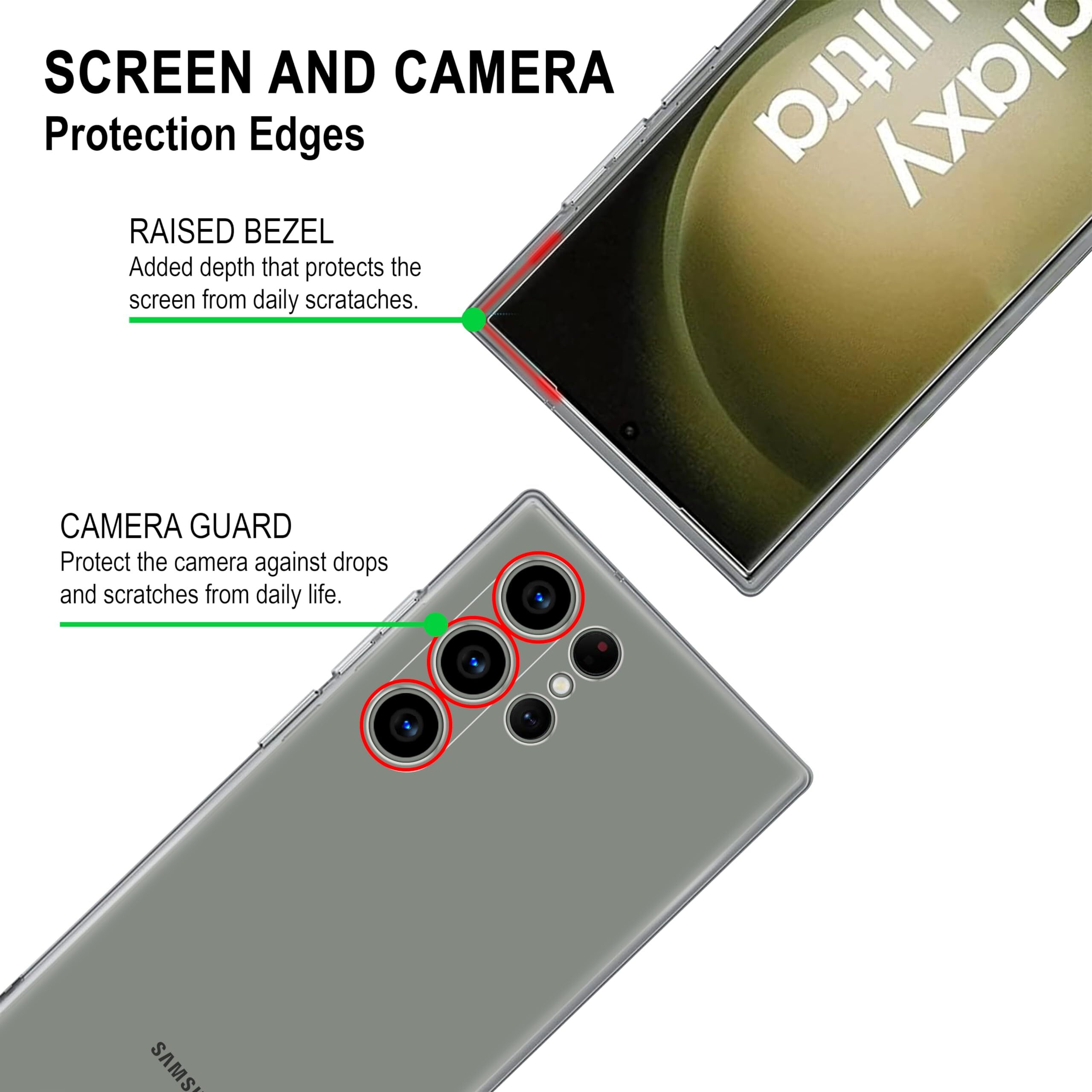 CEDO Samsung Galaxy S22 Ultra (5G) Clear Case | Soft Flexible Slim-Fit | Full Body 360 Protection Shock Proof TPU Back Cover (Transparent)