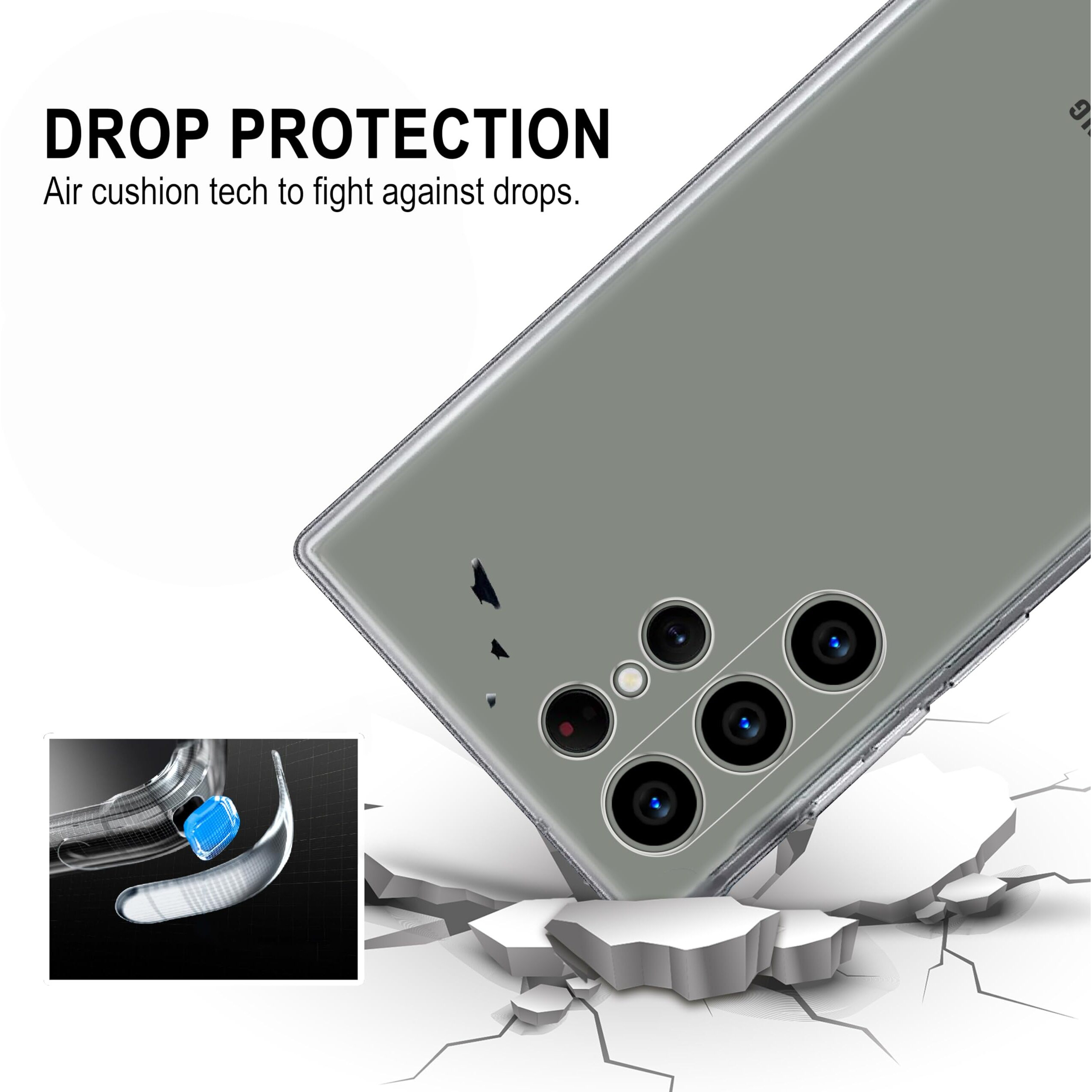 CEDO Samsung Galaxy S22 Ultra (5G) Clear Case | Soft Flexible Slim-Fit | Full Body 360 Protection Shock Proof TPU Back Cover (Transparent)
