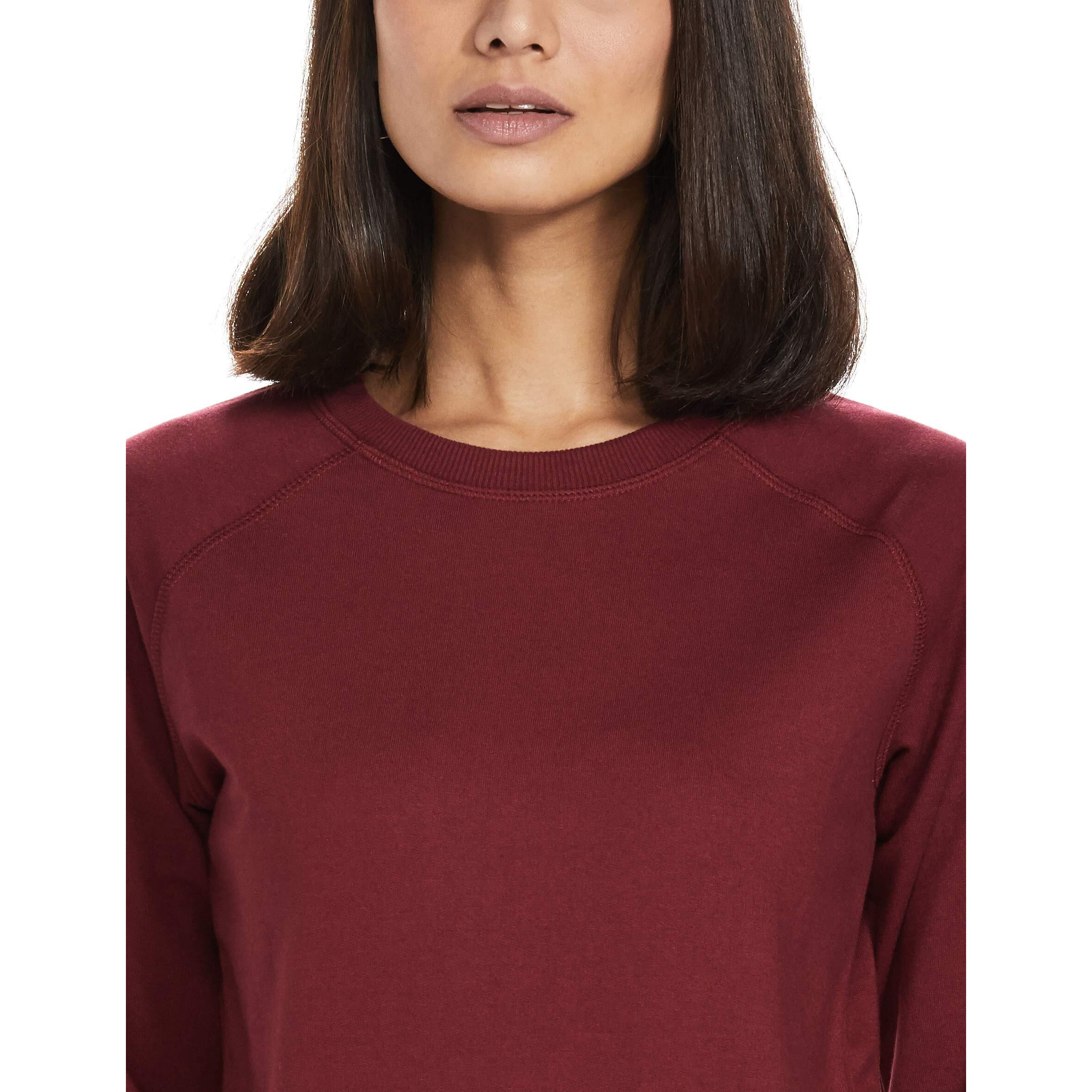 Amazon Brand - Symbol Women's Cotton Blend Crew Neck Regular Fit Sweatshirt (AW18WNSSW01_Vintage Maroon_Large_Red, Vintage Maroon_Large)