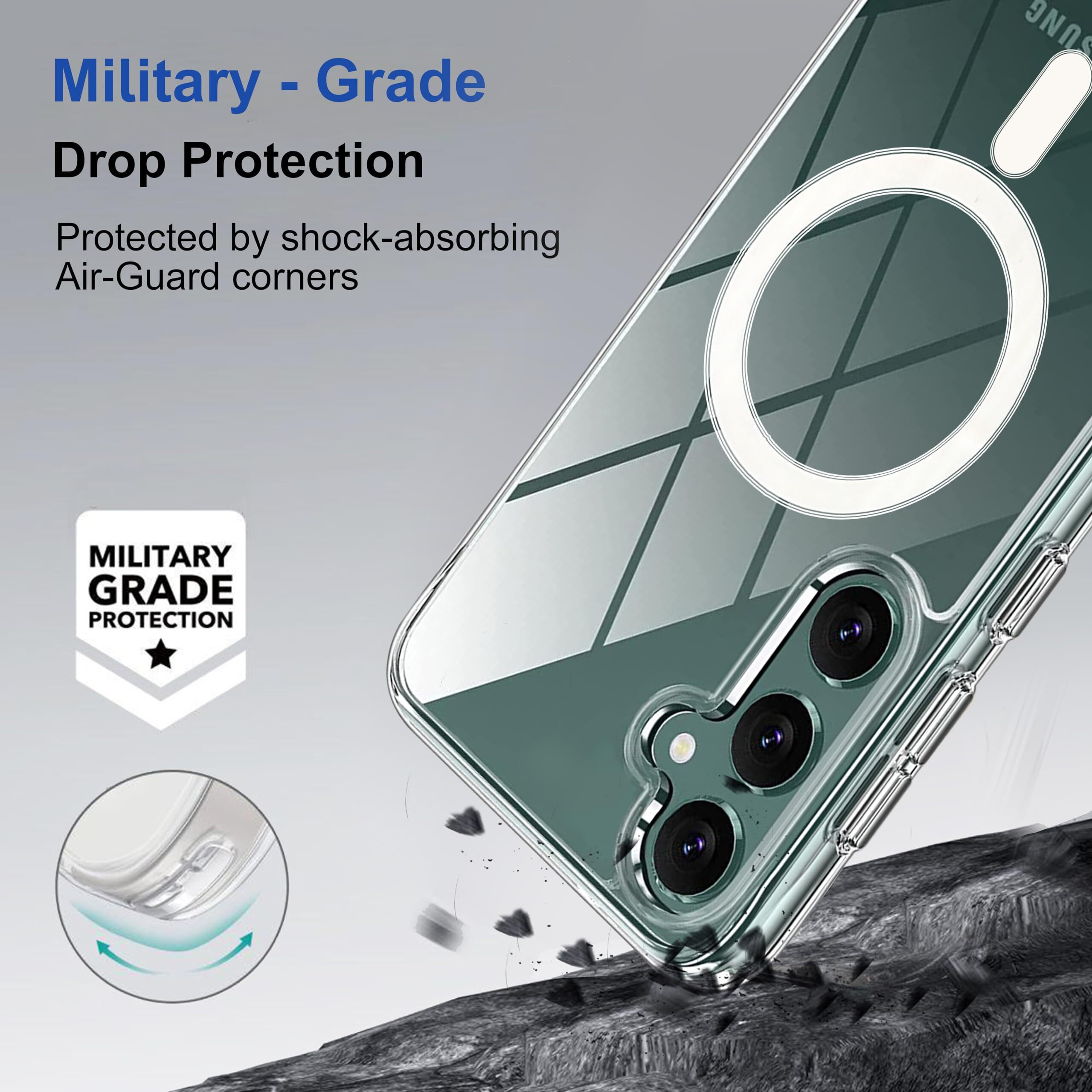 Zapcase Back Case Cover for Samsung Galaxy S24 5G | Compatible for Samsung Galaxy S24 5G Back Case Cover | Compatible with MagSafe | Scratch-Resistant Back Case Cover | Clear