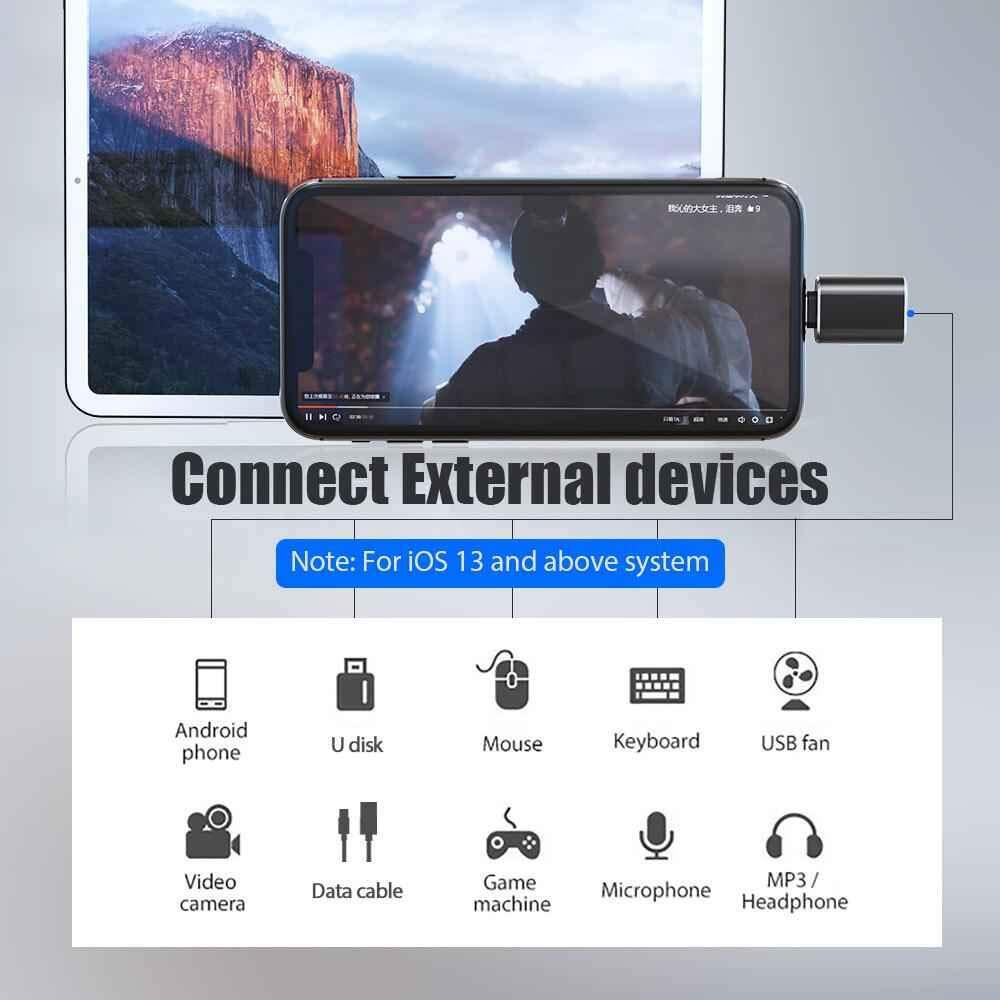 Kanget Lightning Male to USB Female OTG Connector USB 3.0 OTG Adapter Compatible with iPhone, iPad, Connect USB Flash Drive, Pen Drive, Keyboard, Mouse Compatible with iPhone 13, iPhone 14 and Others