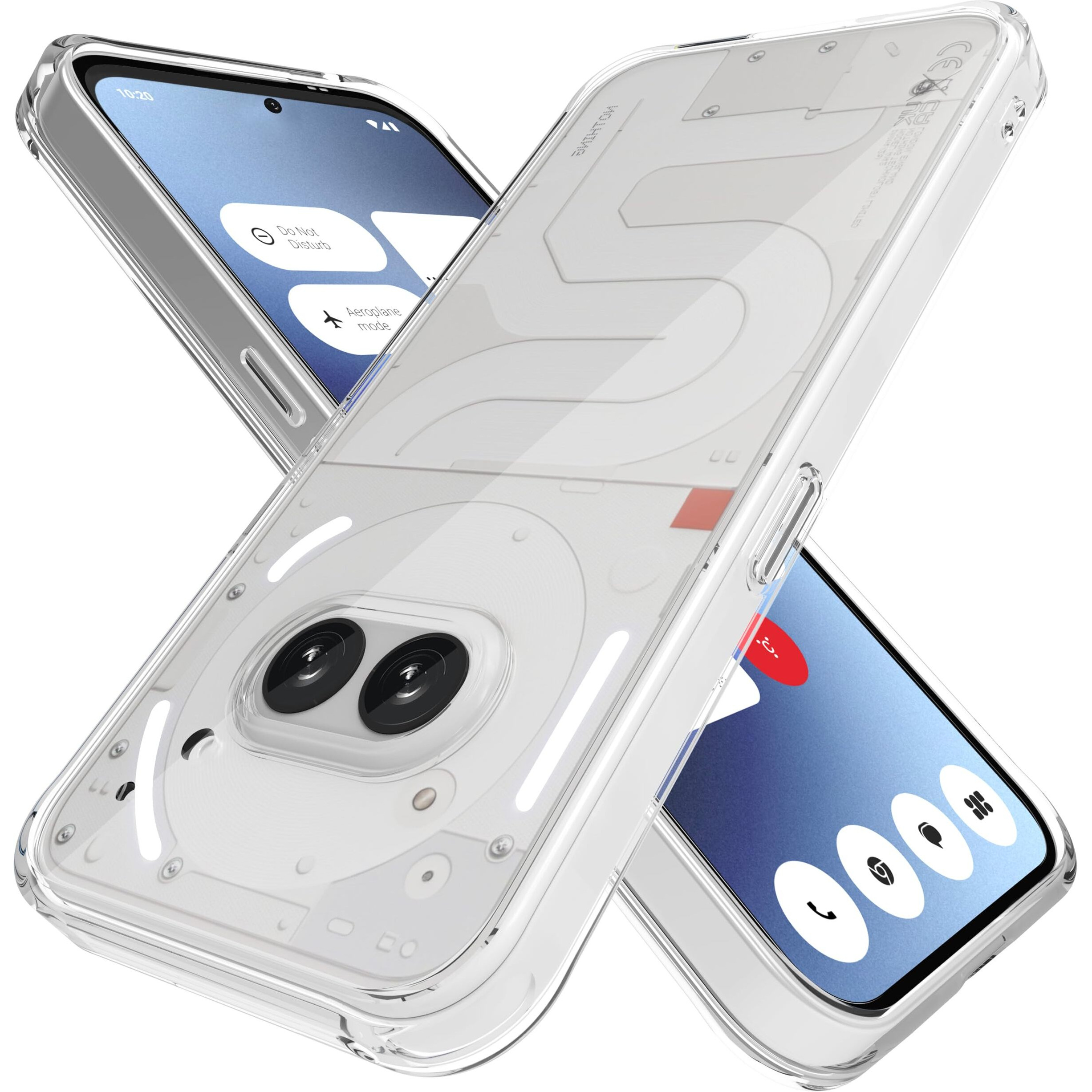 Sounce Ultra-Hybrid Shockproof Back Cover Case for Nothing Phone 2a / 2a Plus 5G | Camera Protection Bump | Hard Back Cover for Nothing Phone 2A (PC & TPU, Crystal Clear Back, Transparent Sides)