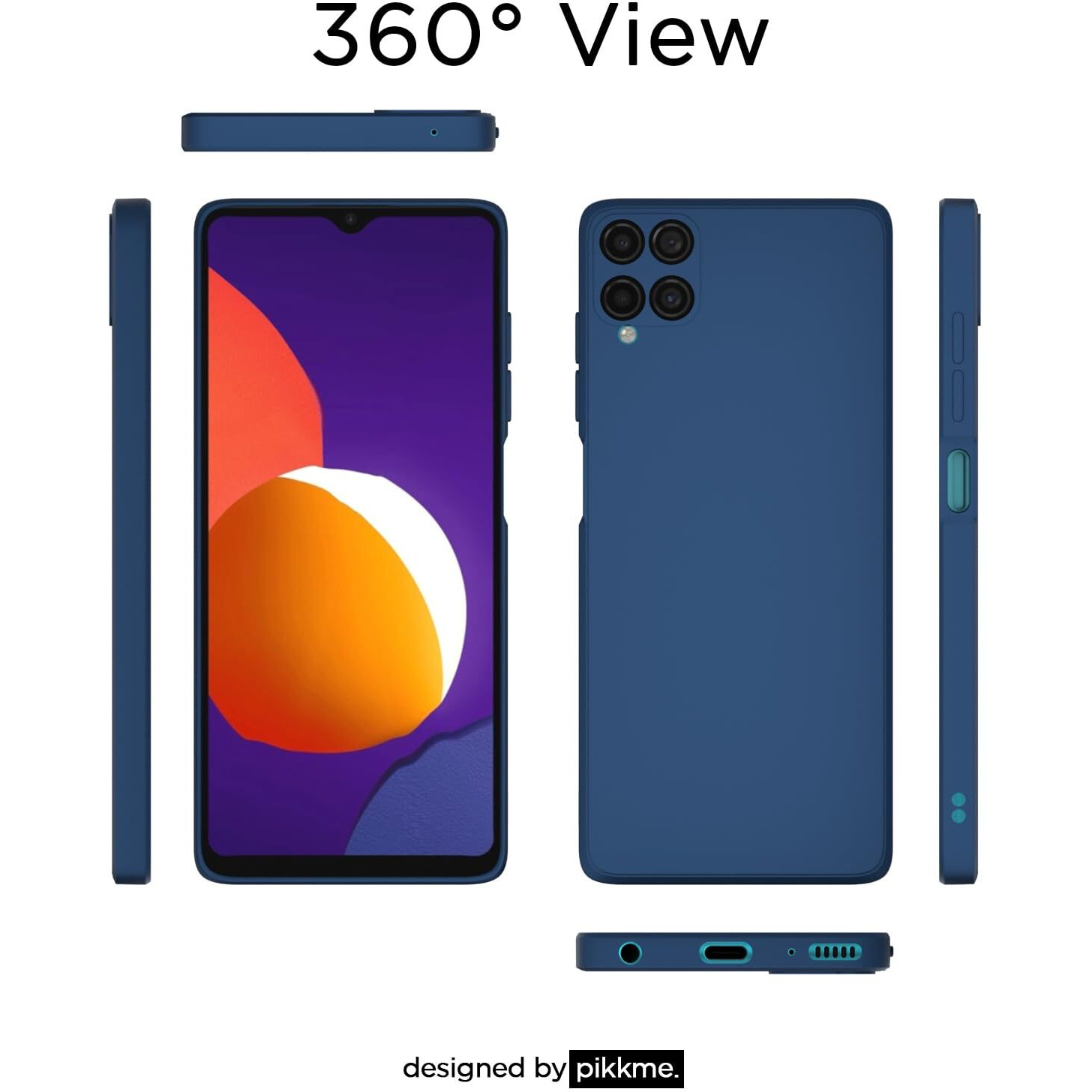 Pikkme Samsung Galaxy M12 / A12 / F12 Back Cover Soft Matte Liquid Silicone TPU | Camera Protection | Shockproof Slim Back Case for Samsung Galaxy M12 / A12 / F12 (Blue)