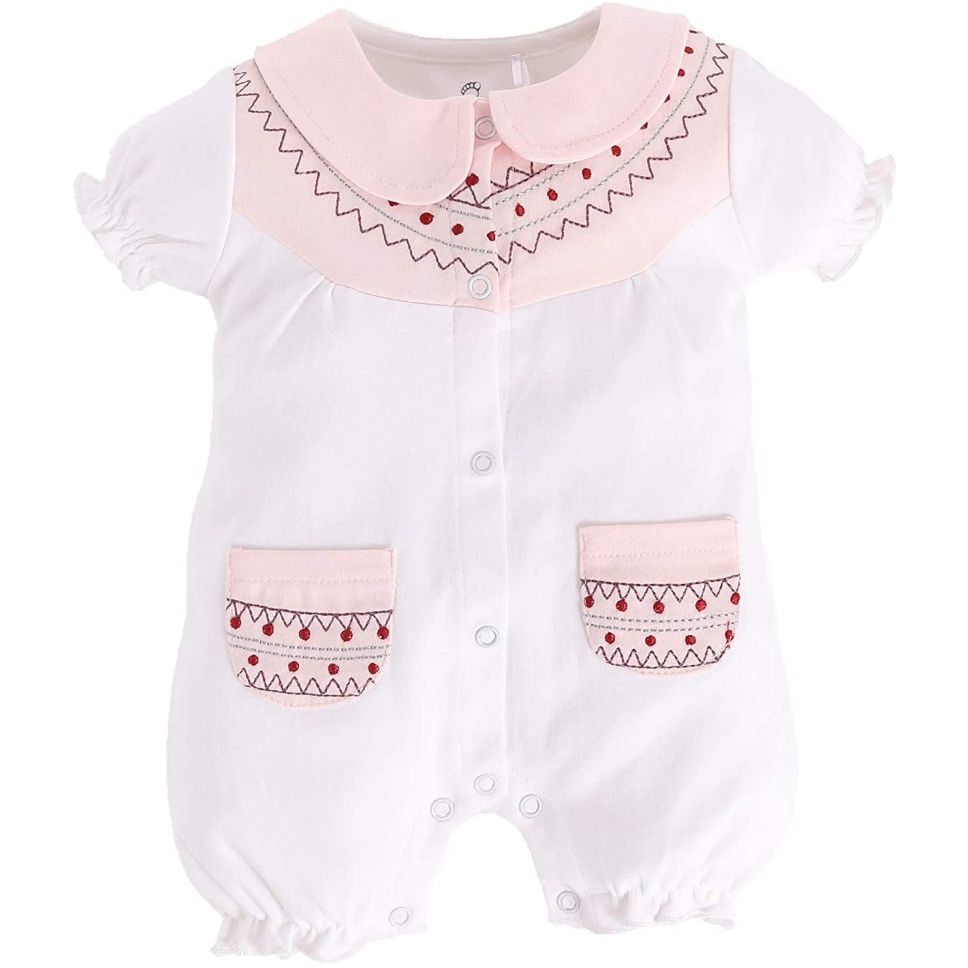 BabyGo Half Sleeves Baby Romper| 100% Cotton Rompers for New Born Baby| Baby Dress | Sleepsuit for Baby Girls| Onesies| 0-3M| 3-6M| 6-9M| 9-12M| Infant Clothes