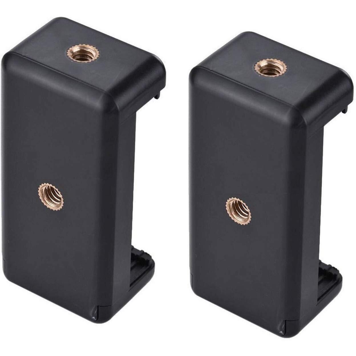 HUMBLE Universal Monopod Holder Clip for Mobile Camera Holder and Tripod Mount Holder- Black (Pack of Two)