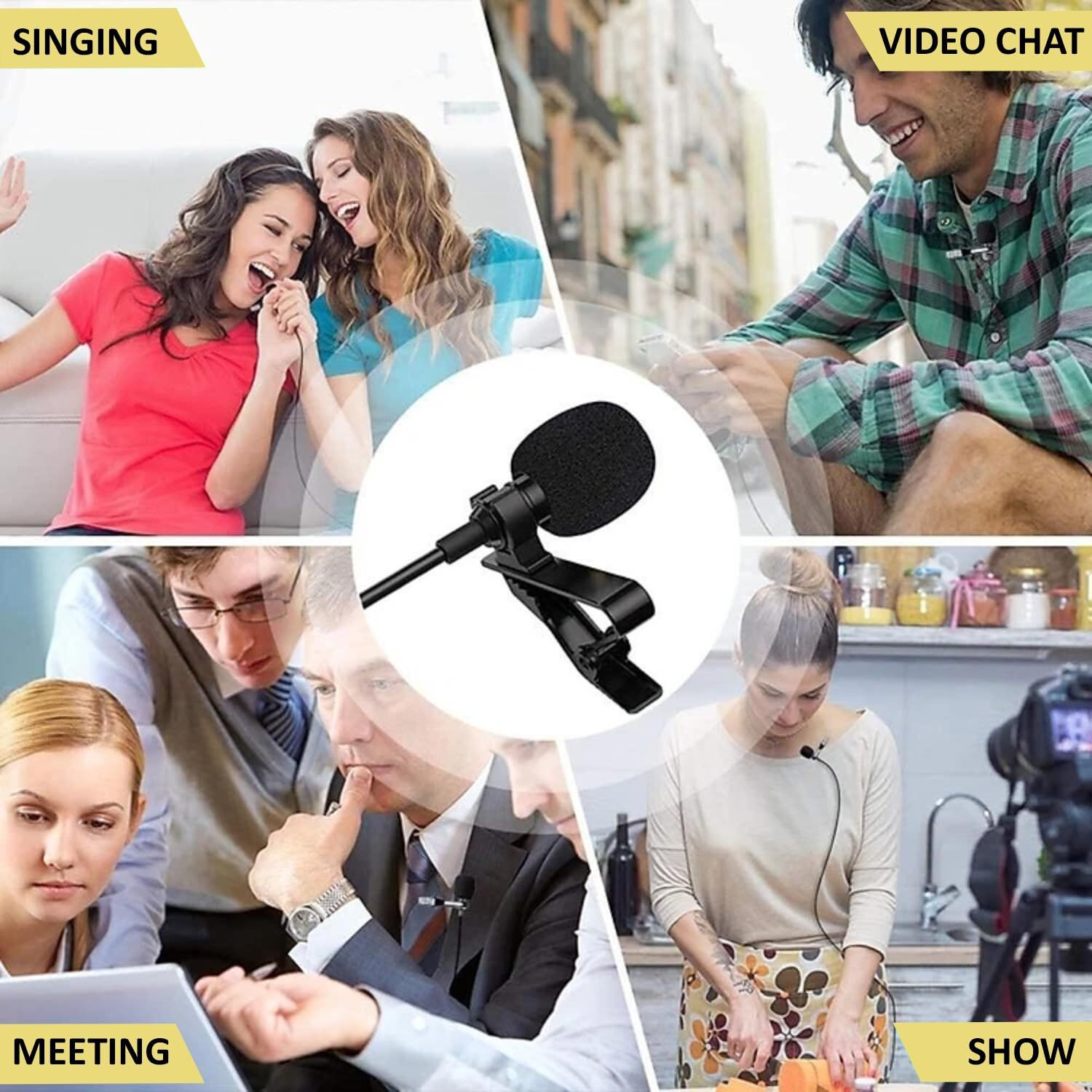HUMBLE Clip-On Lapel Collar Mic  Dynamic 3.5mm Microphone for Clear Voice Recording  Ideal for YouTube, Interviews and Vlogging Universal Compatibility with Smartphones, PCs, & Laptops (1.5 Meter)