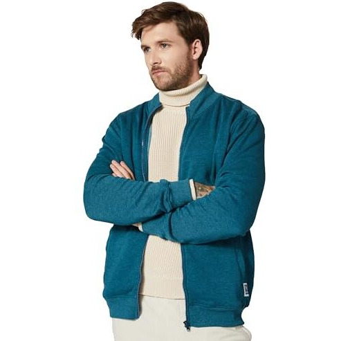 Amazon Brand - Symbol Men's Cotton Blend High Neck Fleece Sweatshirt Fog Teal Mel XL