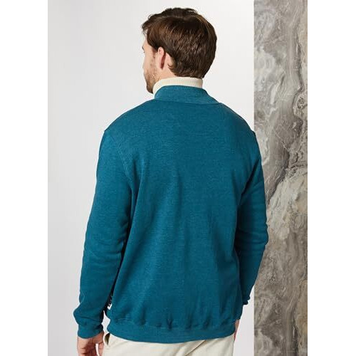 Amazon Brand - Symbol Men's Cotton Blend High Neck Fleece Sweatshirt Fog Teal Mel XL