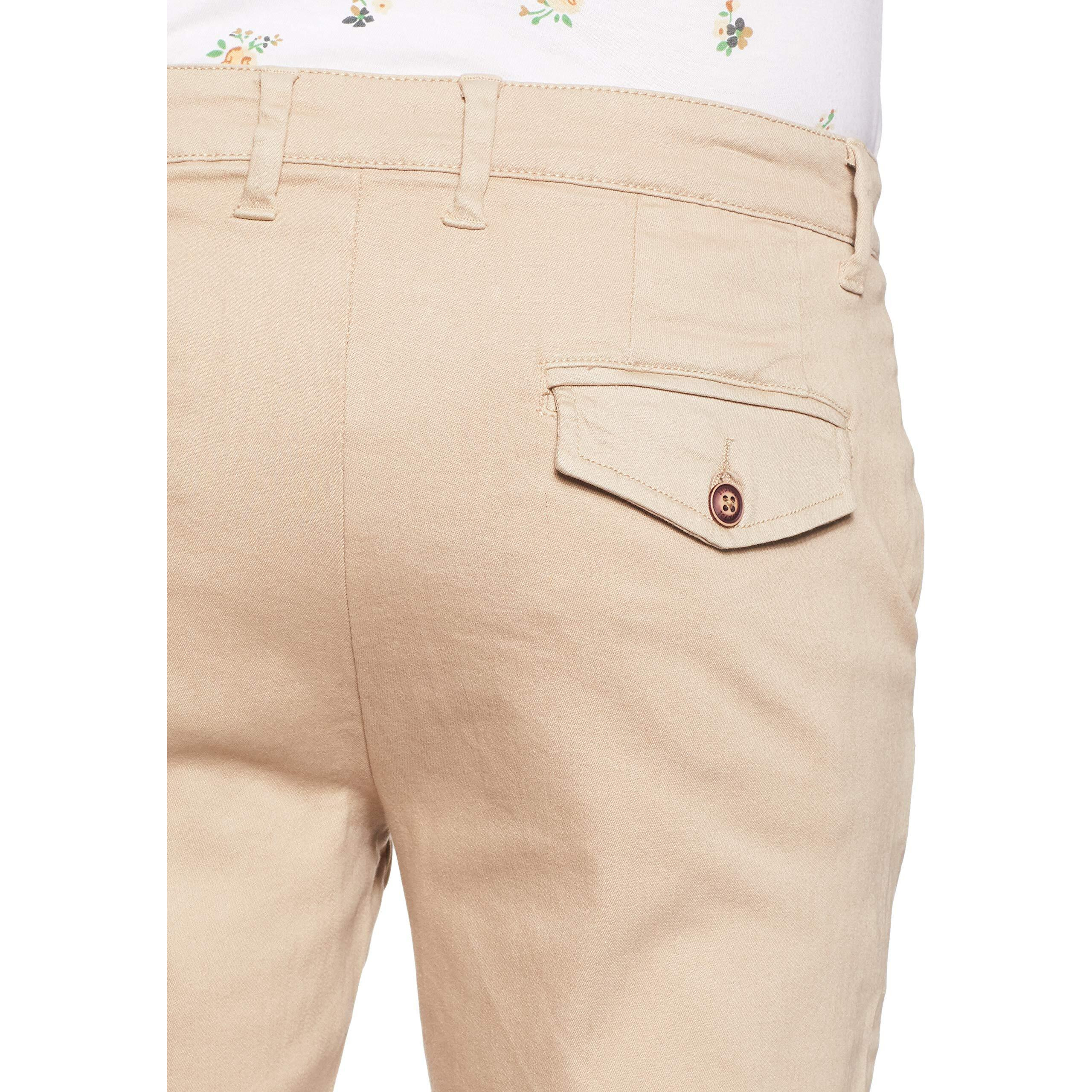 Amazon Brand - Symbol Men's Cotton Chino Shorts | Half Pants | Nikker | Stretchable Lounge Wear (Casual | Summer | Bermuda) (Stone_32)