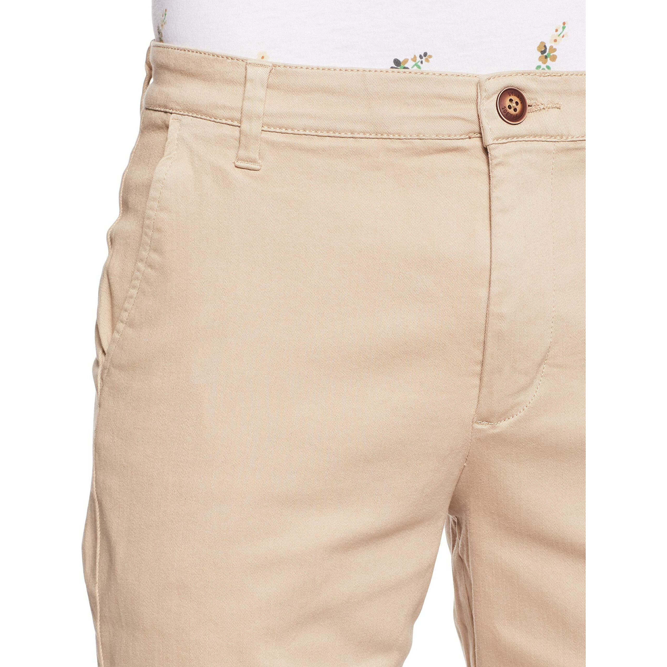 Amazon Brand - Symbol Men's Cotton Chino Shorts | Half Pants | Nikker | Stretchable Lounge Wear (Casual | Summer | Bermuda) (Stone_32)