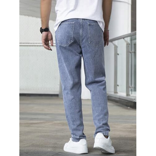 GRECIILOOKS Regular Cargo Pant Baggy Loose Fit | Cotton Jeans for Men (GL-MJ-12_Light Blue_32)