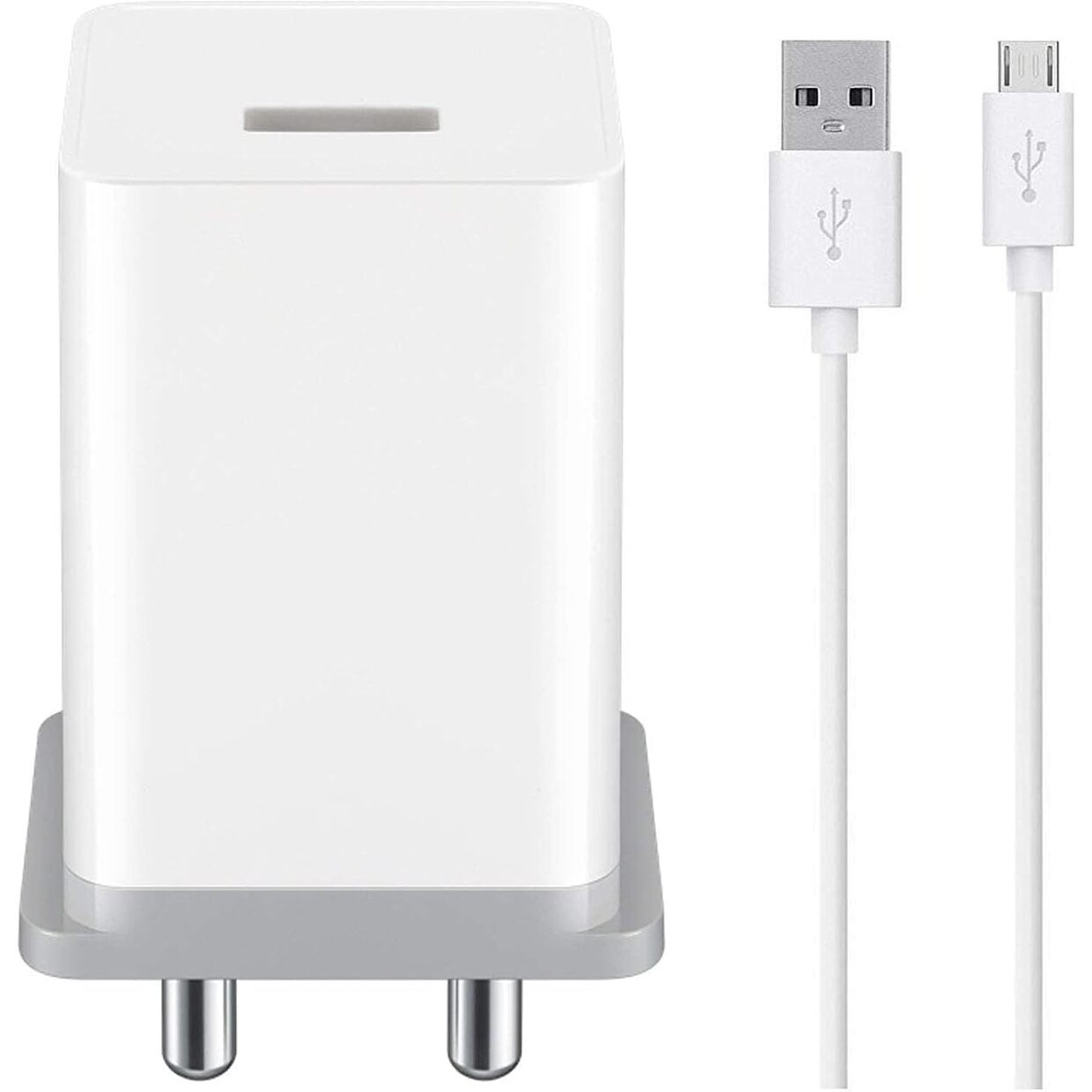 Fast Charger for Oppo A15s / A 15 s Charger Original Adapter Like Wall Charger | Mobile Fast Charger | Android USB Charger with 1 Meter Micro USB Charging Data Cable (2.4 Amp, White)