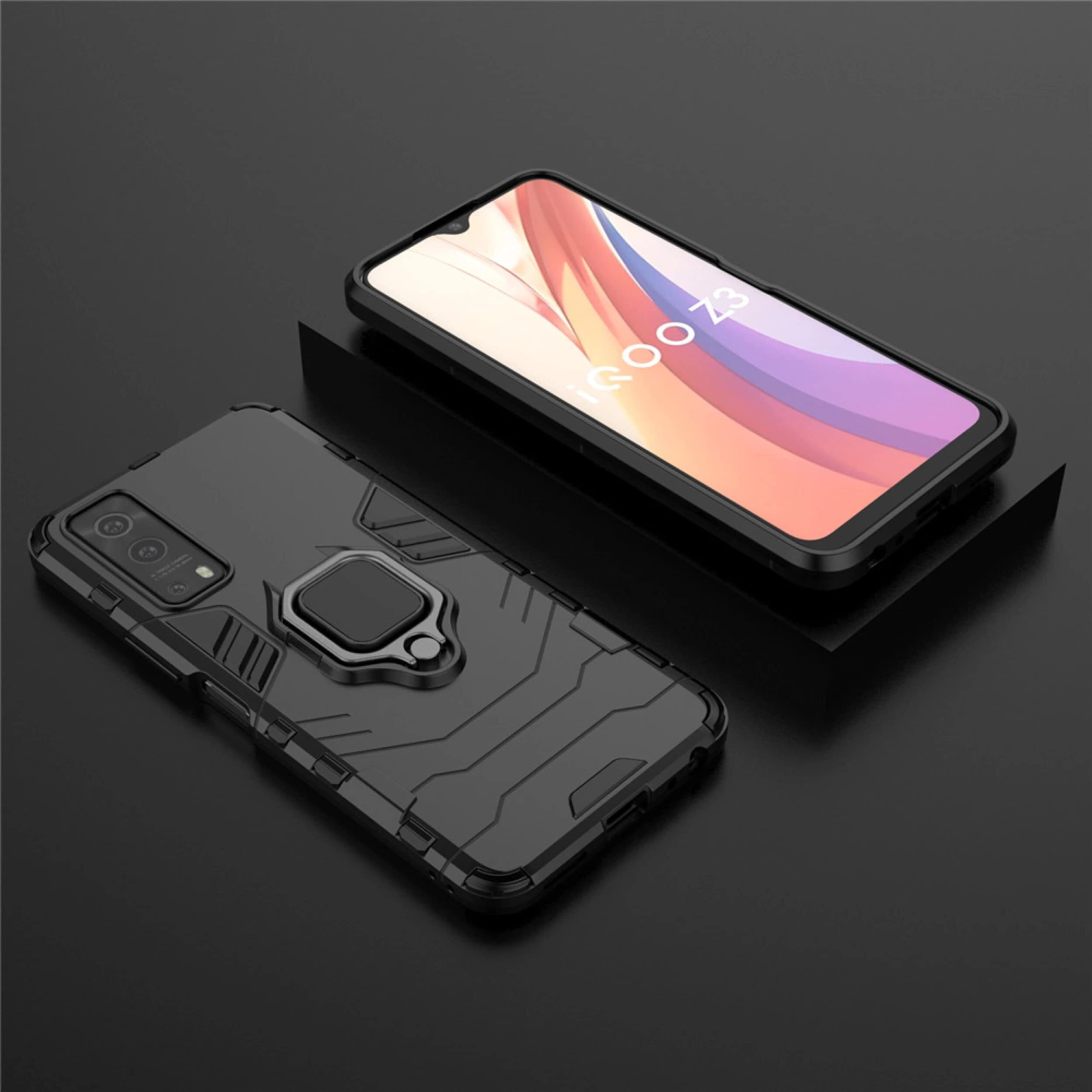 SPAZY CASE Vivo iQOO Z3 5G Back cover | Dual Layer Armor Defender Full Body Protective + PC Hybrid Kickstand Back Case for Vivo iQOO Z3 5G
