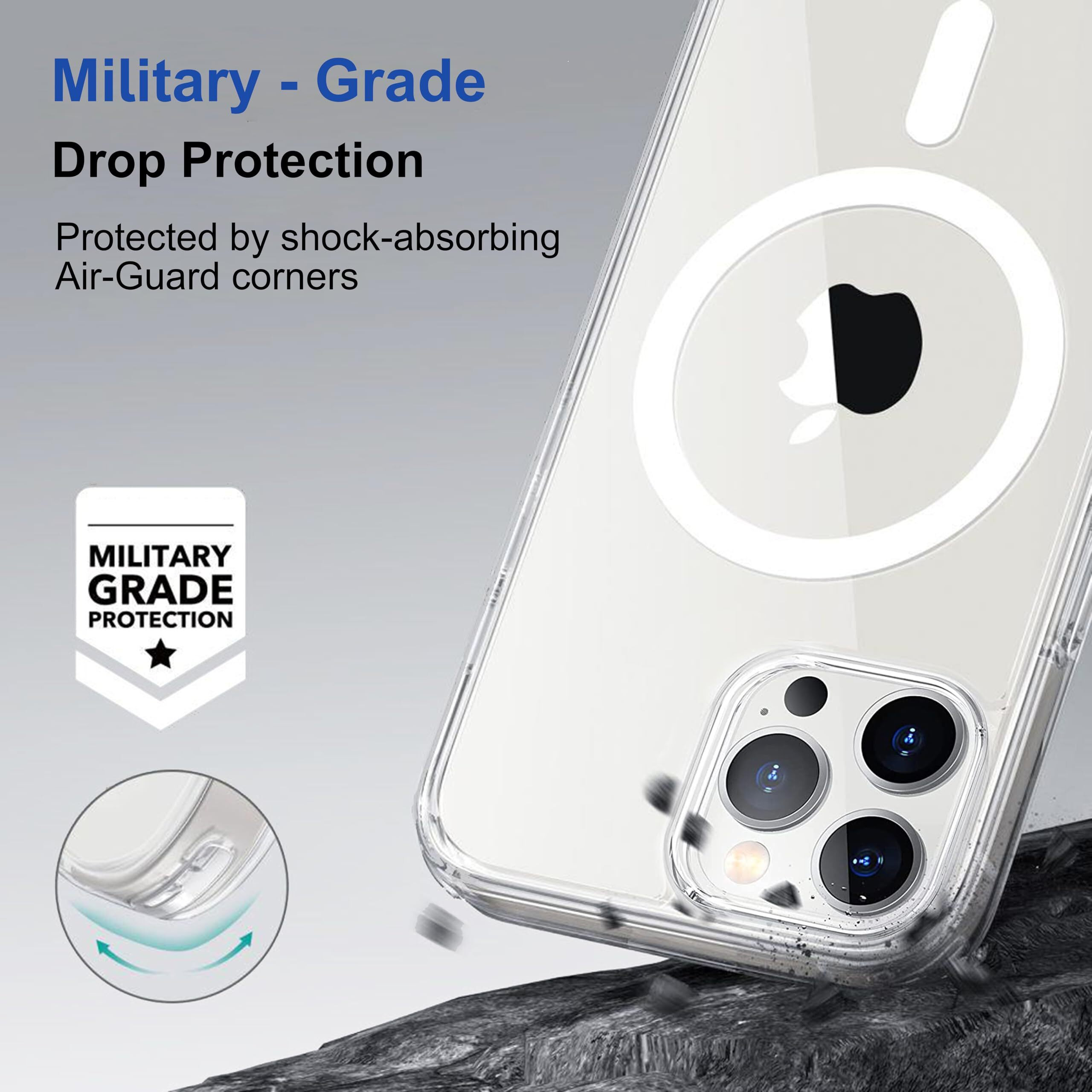 Zapcase Back Case Cover for iPhone 12 Pro Max | Compatible for iPhone 12 Pro Max Back Case Cover | Compatible with MagSafe | Scratch-Resistant Back Case Cover | Clear