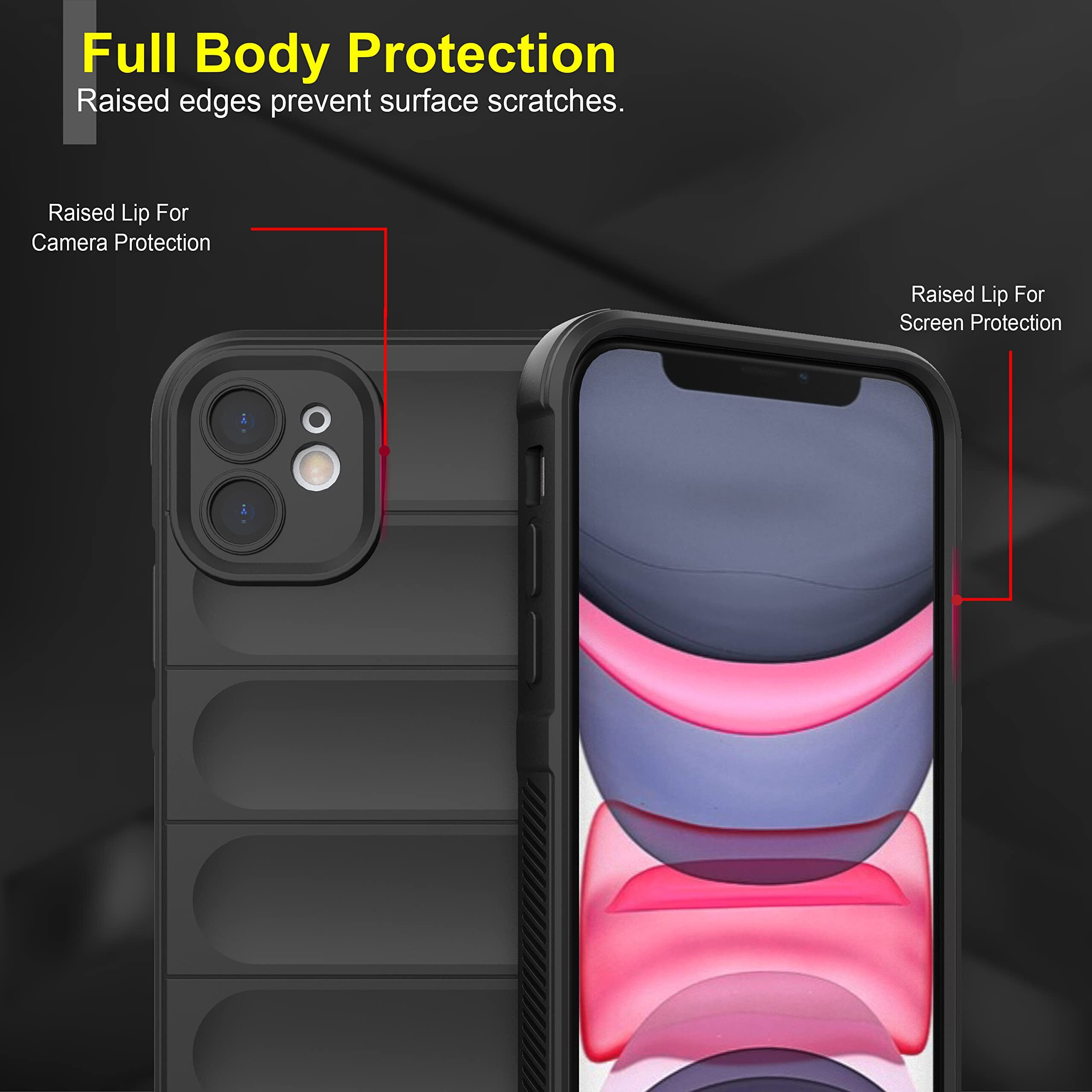 Zapcase Back Case Cover for iPhone 11 | Compatible for iPhone 11 Back Case Cover | Liquid Silicon Case for iPhone 11 with Camera Protection|Black