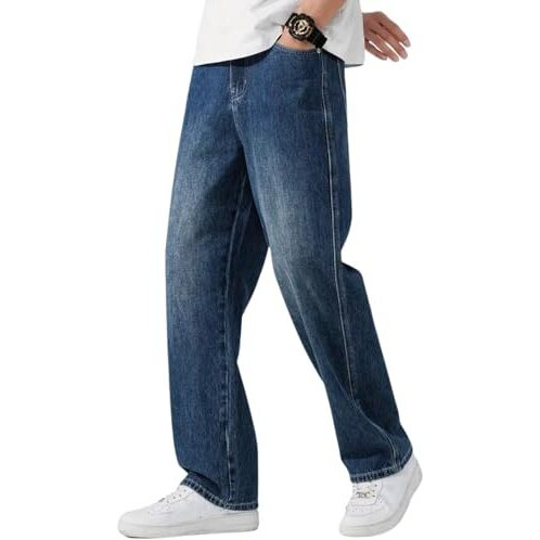 GRECIILOOKS Men Jeans | Men Jeans Pants | Denim Jeans | Baggy Jeans for Men | Loose Fit Jeans for Men | Stylish Jeans for Men (in, Numeric, 34, Regular, Blue)