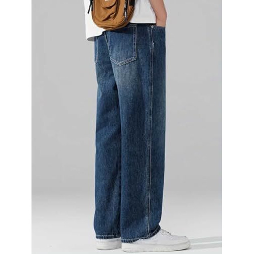 GRECIILOOKS Men Jeans | Men Jeans Pants | Denim Jeans | Baggy Jeans for Men | Loose Fit Jeans for Men | Stylish Jeans for Men (in, Numeric, 34, Regular, Blue)