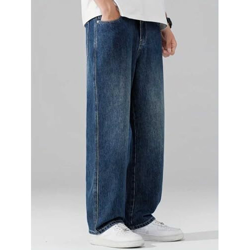 GRECIILOOKS Men Jeans | Men Jeans Pants | Denim Jeans | Baggy Jeans for Men | Loose Fit Jeans for Men | Stylish Jeans for Men (in, Numeric, 34, Regular, Blue)