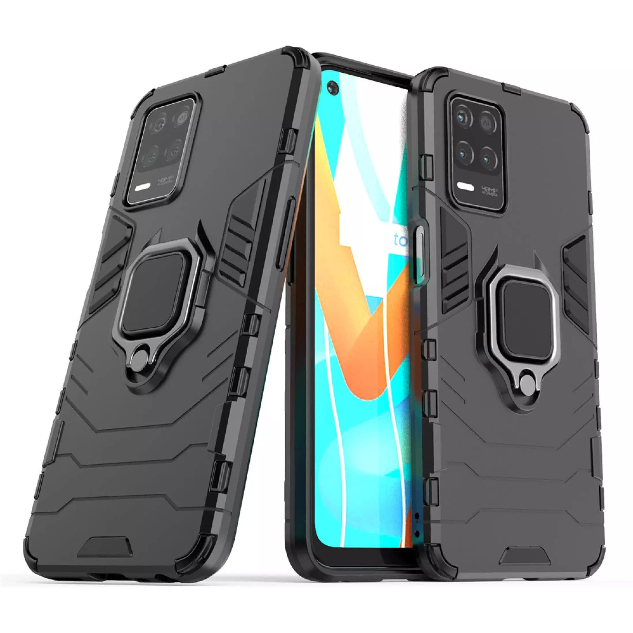 SPAZY CASE Realme Narzo 30 5G / Realme 8 5G / 8s 5G Back Cover | Dual Layer Armor Defender Full Body Protective + PC Hybrid Kickstand Back Case for Realme Narzo 30 5G / Realme 8 5G / 8s 5G