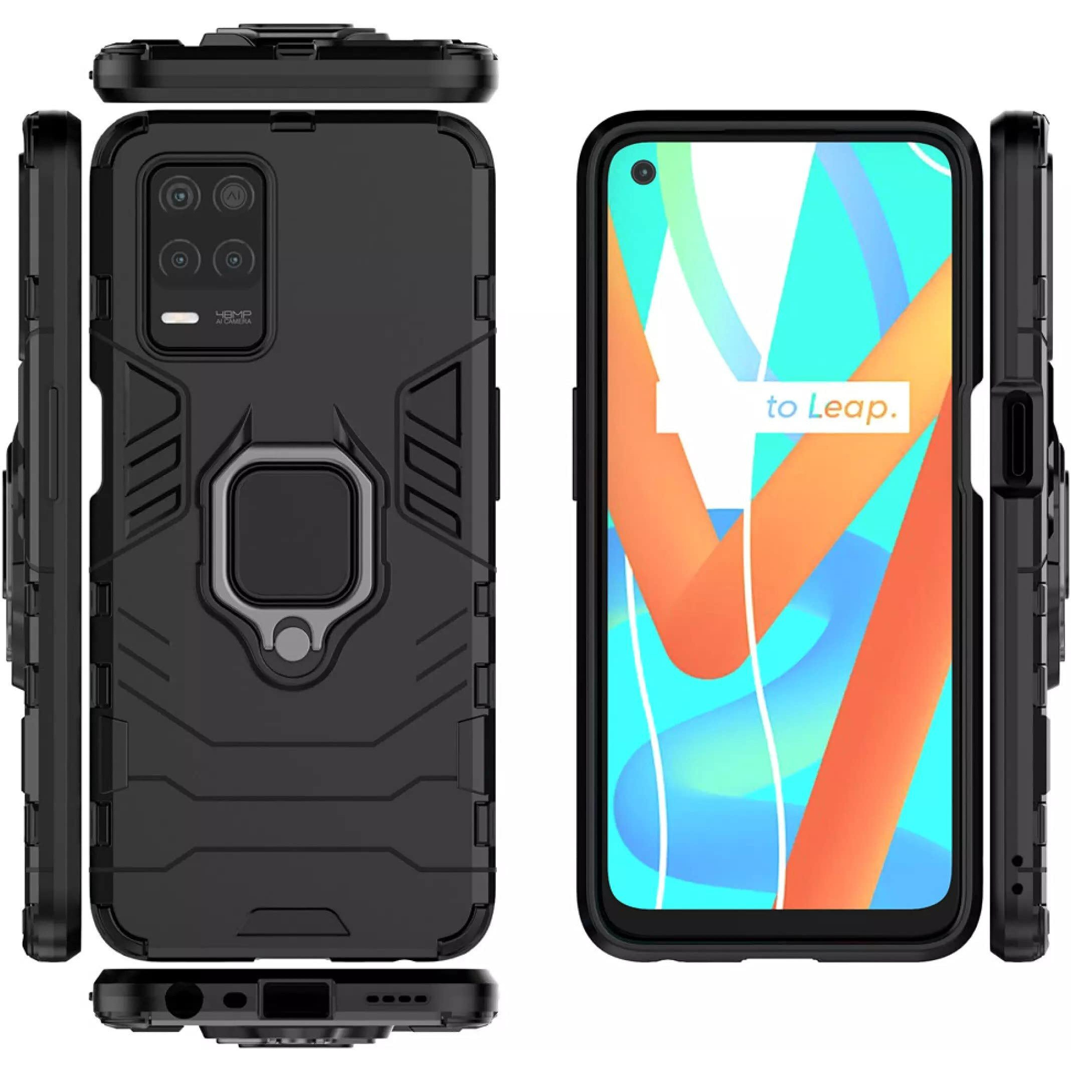 SPAZY CASE Realme Narzo 30 5G / Realme 8 5G / 8s 5G Back Cover | Dual Layer Armor Defender Full Body Protective + PC Hybrid Kickstand Back Case for Realme Narzo 30 5G / Realme 8 5G / 8s 5G