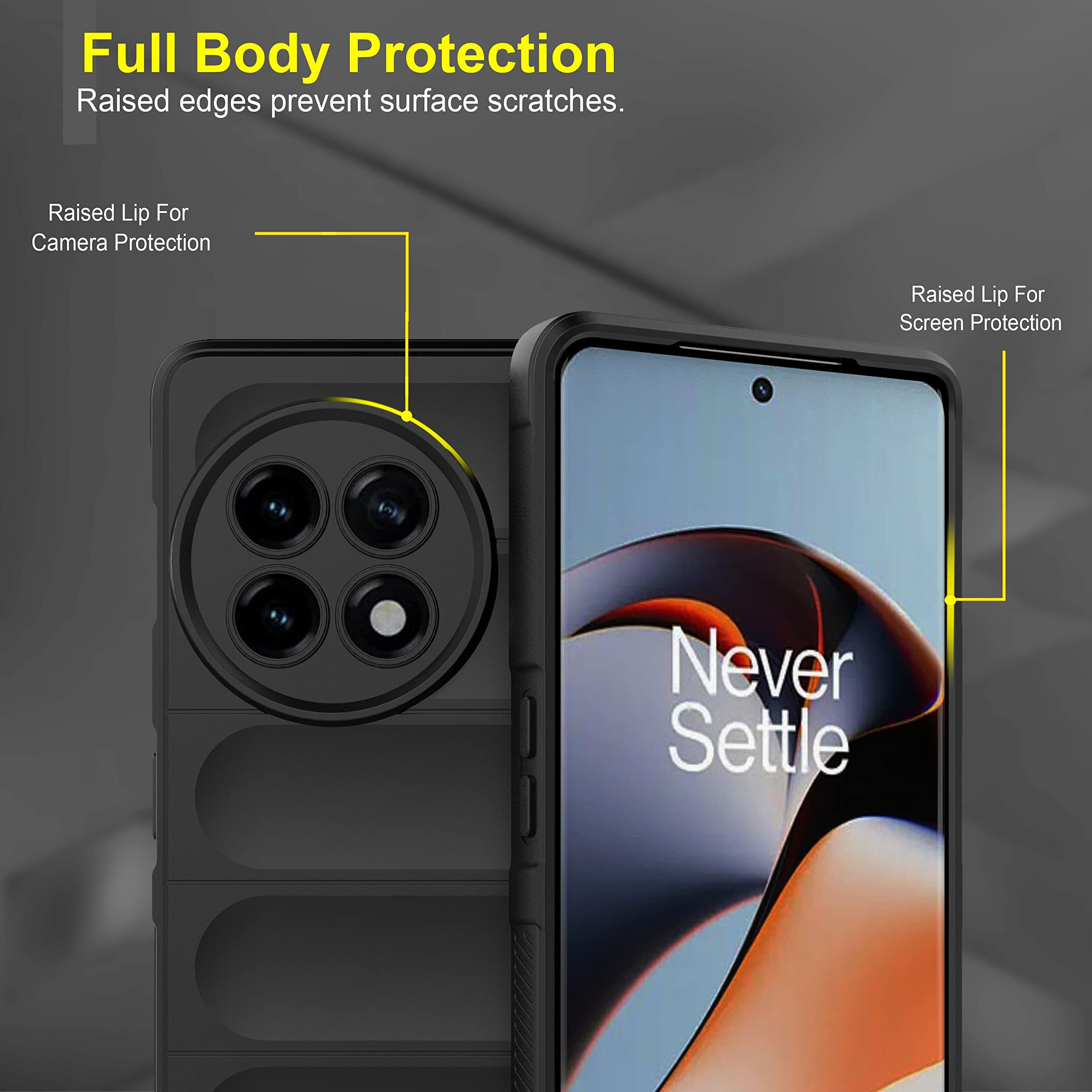 Zapcase Back Case Cover for OnePlus 11R 5G | Compatible for OnePlus 11R 5G Back Case Cover | Matte Soft Flexible Silicon | Liquid Silicon Case for OnePlus 11R 5G with Camera Protection | Black