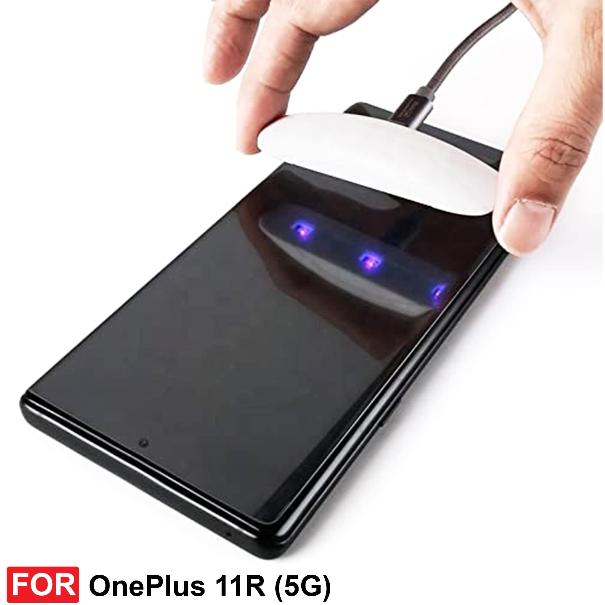 CEDO OnePlus 11 (5G) / OnePlus 11R (5G) UV Tempered Glass | Screen Protector Full HD Quality UV Tempered Glass Edge to Edge Screen Coverage with Easy Installation Kit (Transparent)