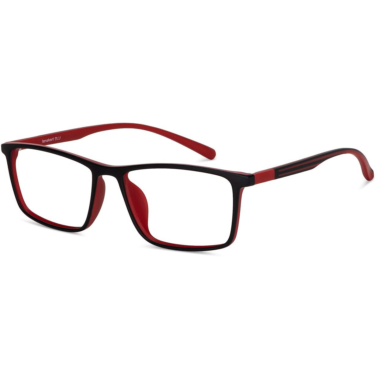 LENSKART BLU | Zero Power Bluecut & Antiglare Computer Eyeglasses | Gaming Glasses | Black Full Rim Rectangle For Men and Women | Large | LB E14255
