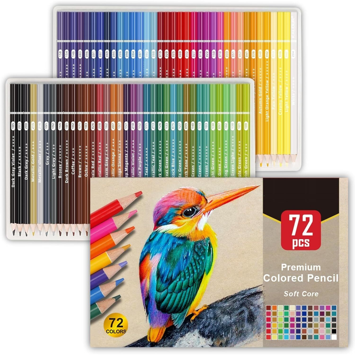 Corslet Colour Pencils 72 Count Colored Pencils for Adult Coloring Books, Soft Core,ideal for Drawing Blending Shading,color Pencil Set Gift for Adults Kids Beginners Pencil Colours