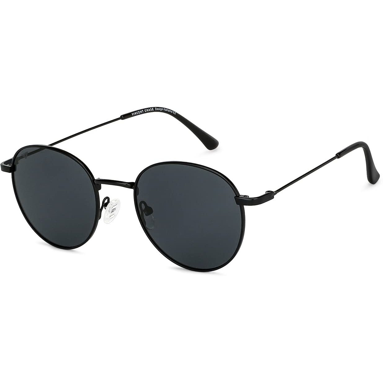 VINCENT CHASE EYEWEAR By Lenskart|Polarization Sunglasses| Full Rim Round Branded Latest And Stylish Sunglasses|Polarization And 100% Uv Protected|For Men&Women|Medium|Vc S13137,Grey