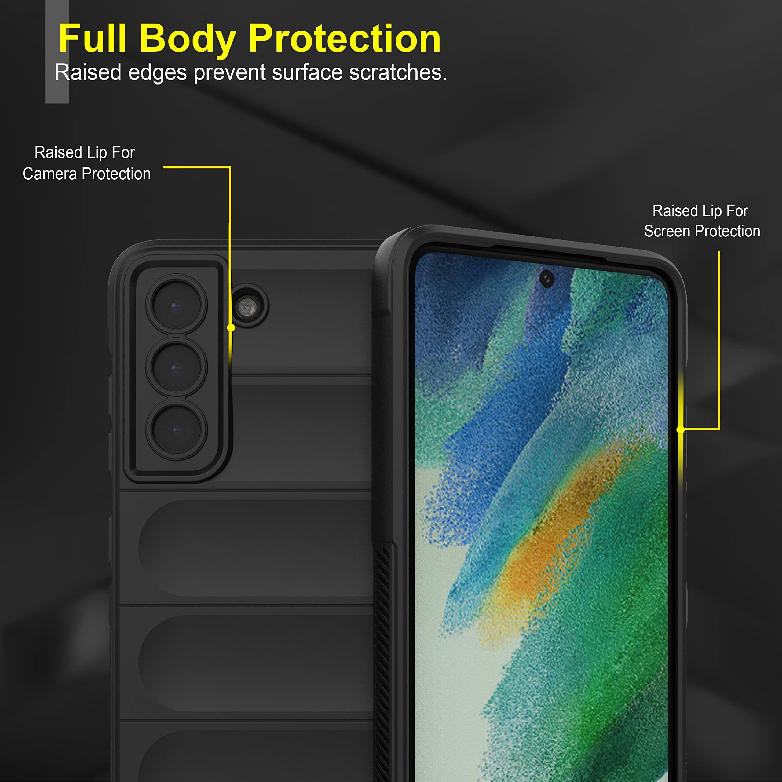 Zapcase Back Case Cover for Samsung Galaxy S21 FE 5G | Compatible for Samsung Galaxy S21 FE 5G Back Case Cover | Liquid Silicon Case for Samsung Galaxy S21 FE 5G with Camera Protection|Black