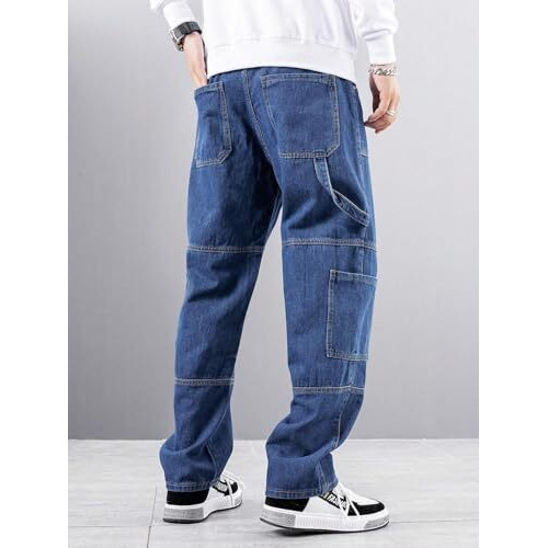 GRECIILOOKS Men Jeans | Men Jeans Pants | Denim Jeans | Baggy Jeans for Men | Cargo Jeans for Man | Stylish Jeans for Men (in, Numeric, 34, Regular, Blue)