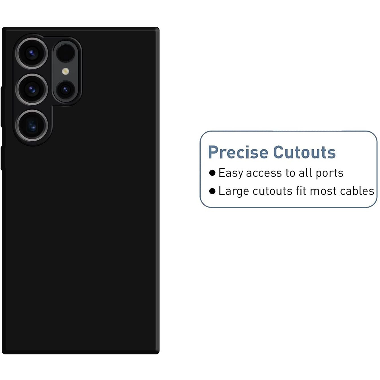 HELLO ZONE Rubber Exclusive Matte Finish Soft Back Case Cover for Samsung Galaxy S23 Ultra 5G - Black