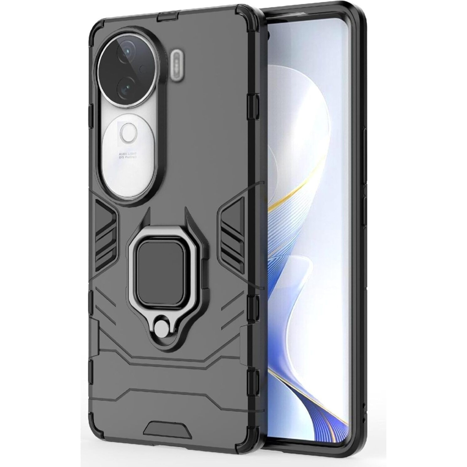 SPAZY CASE iQOO Z9s 5G / Vivo V40e 5G Back Cover | Dual Layer Armor Defender Full Body Protective + PC Hybrid Kickstand Back Cover for iQOO Z9s 5G / Vivo V40e 5G